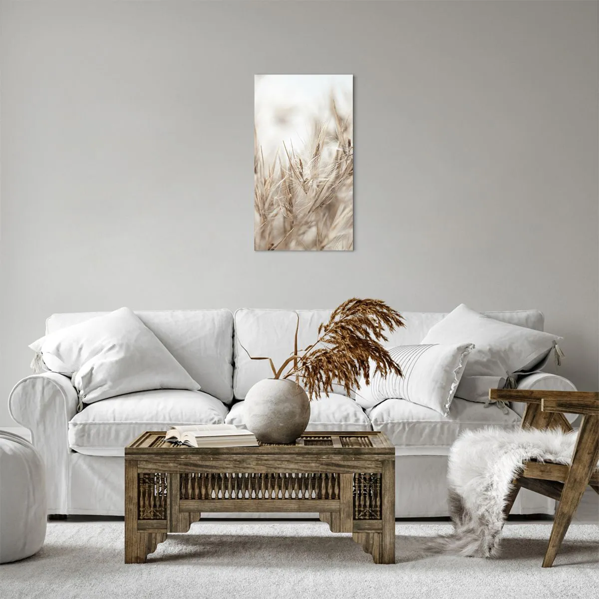 Impression sur toile - Image sur toile - Prairie et vent - 45x80 cm