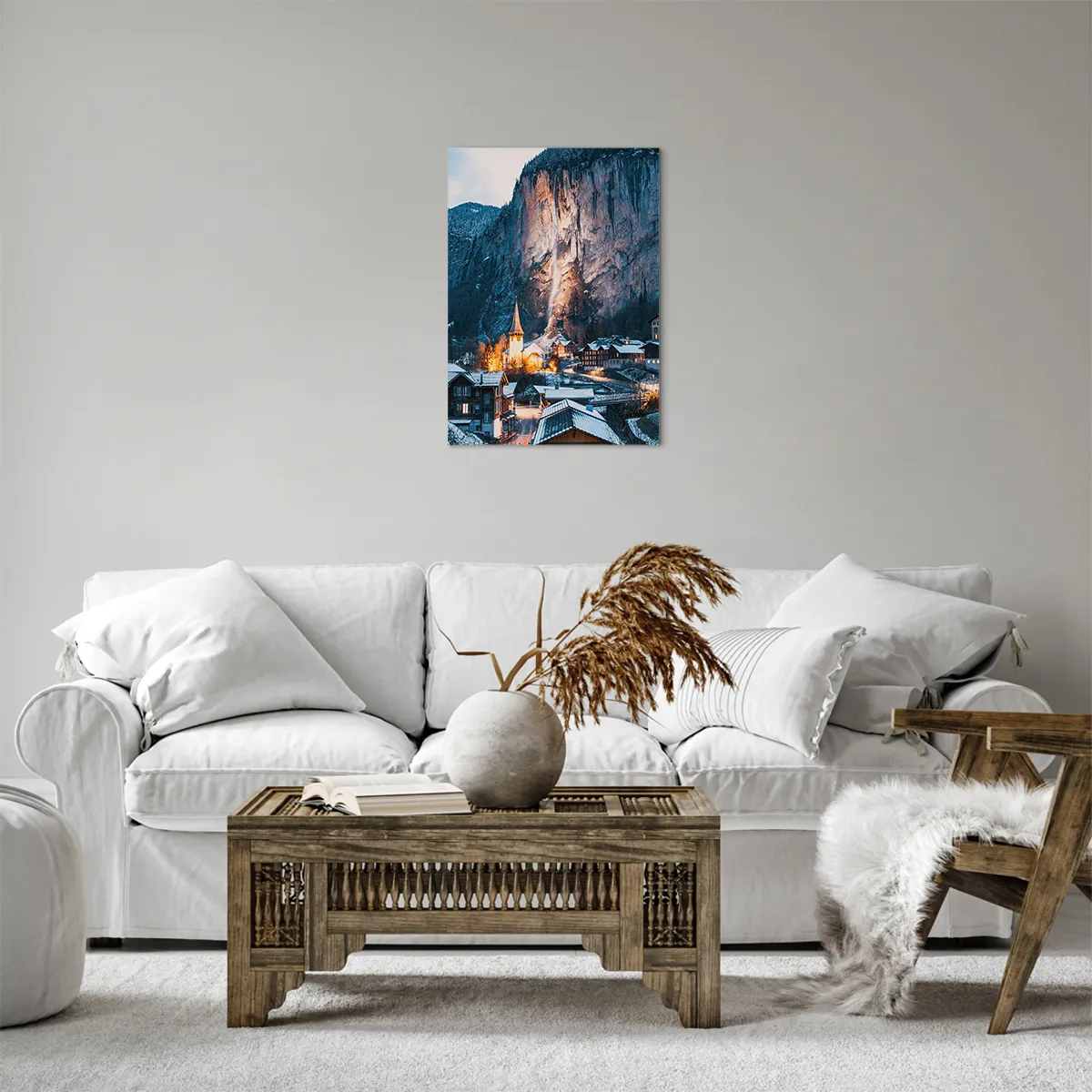 Lærredstryk - Billede på lærred - Vinterens lysende ånd - 50x70 cm