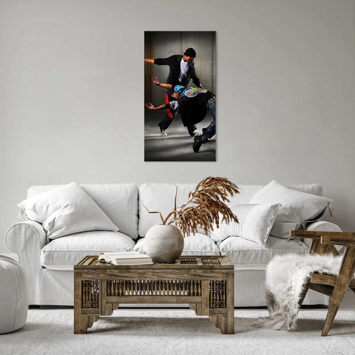 Impression sur toile - Image sur toile - Danser avec le vent de la rue - 55x100 cm