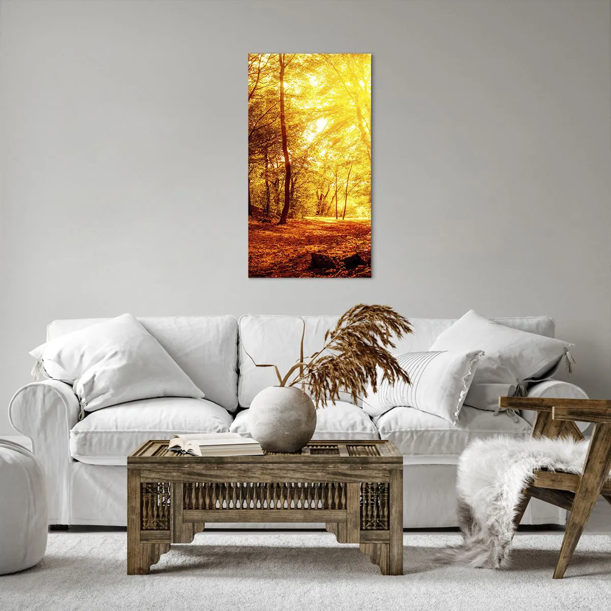 Impression sur toile - Image sur toile - Vers la clairière dorée - 55x100 cm