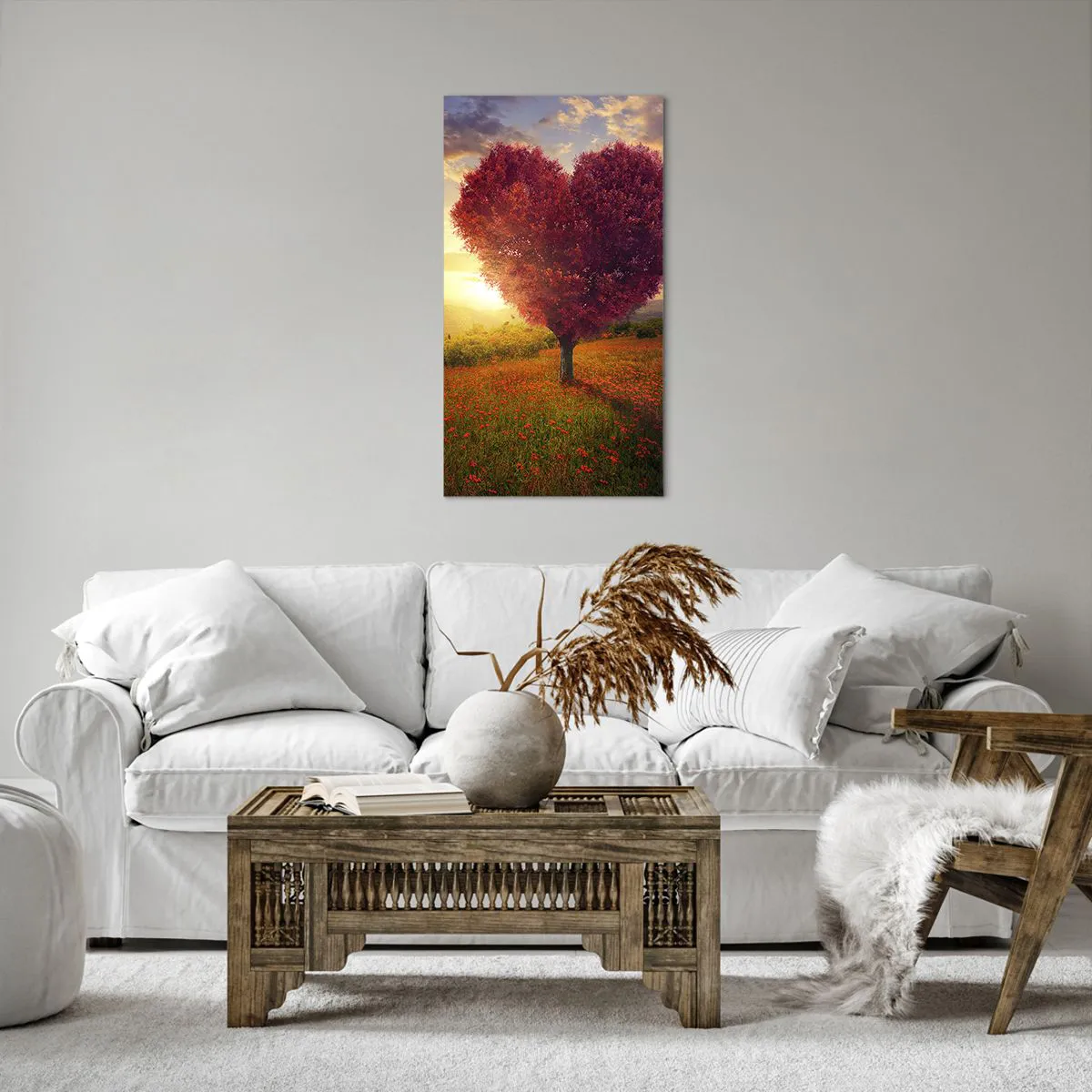 Lærredstryk - Billede på lærred - Det griber om hjertet - 55x100 cm