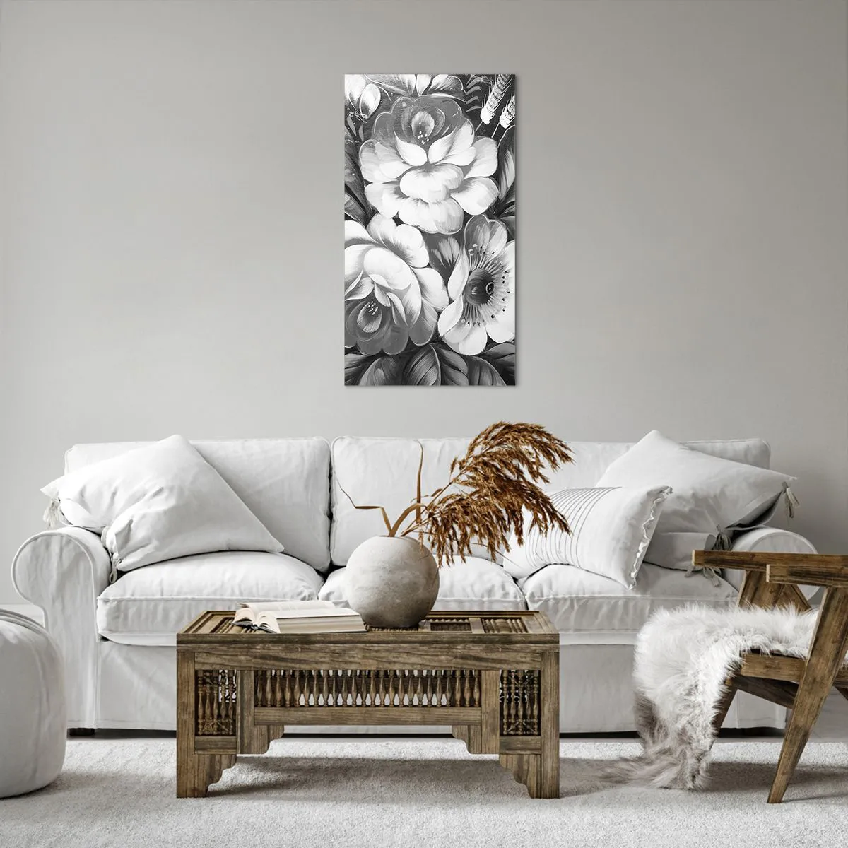 Cuadro sobre lienzo - Impresión de Imagen - Hermoso incluso en el gris - 55x100 cm