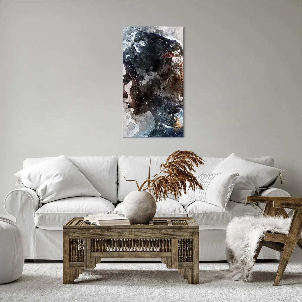 Canvas picture - Tale about a Girl with a City in the Background - 55x100 cm