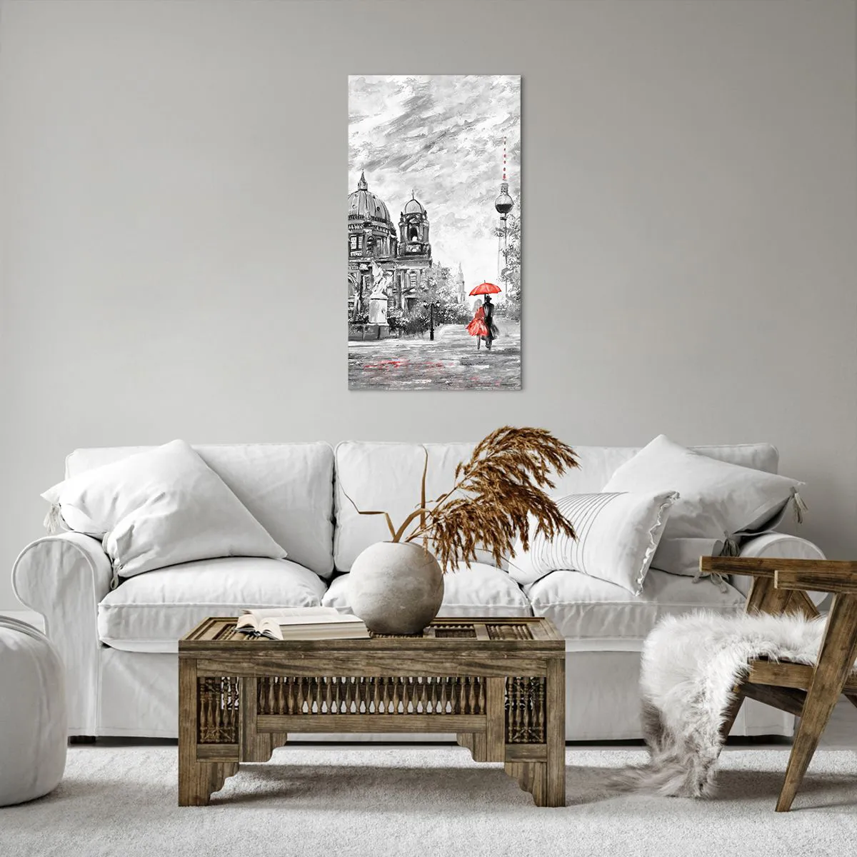 Lærredstryk - Billede på lærred - Møde i Berlin - 55x100 cm