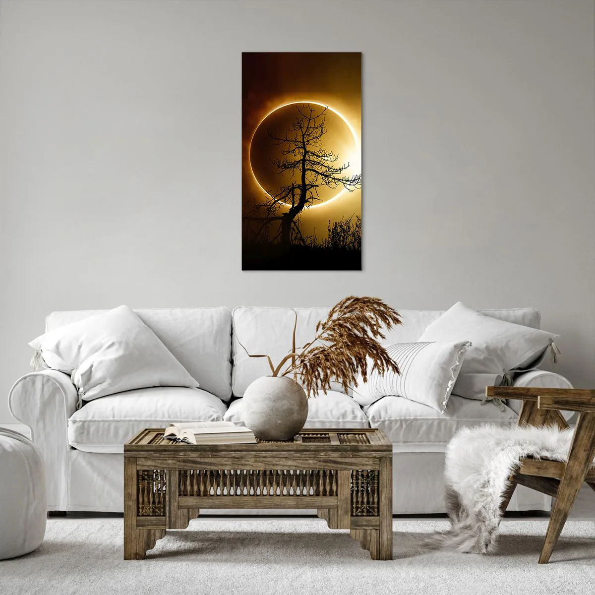 Lærredstryk - Billede på lærred - Total formørkelse - 55x100 cm