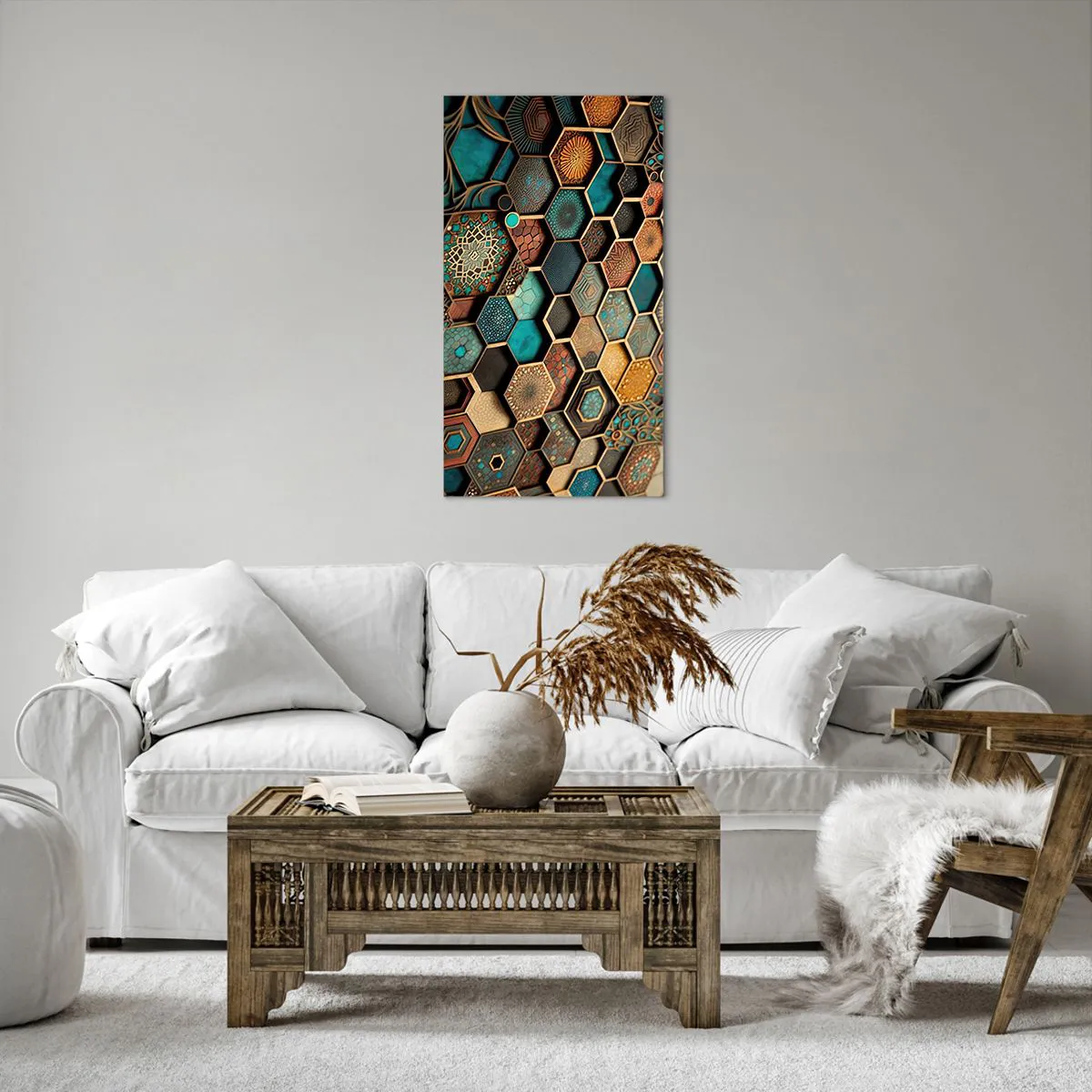 Lærredstryk - Billede på lærred - Arabiske ornamenter - en variation - 55x100 cm