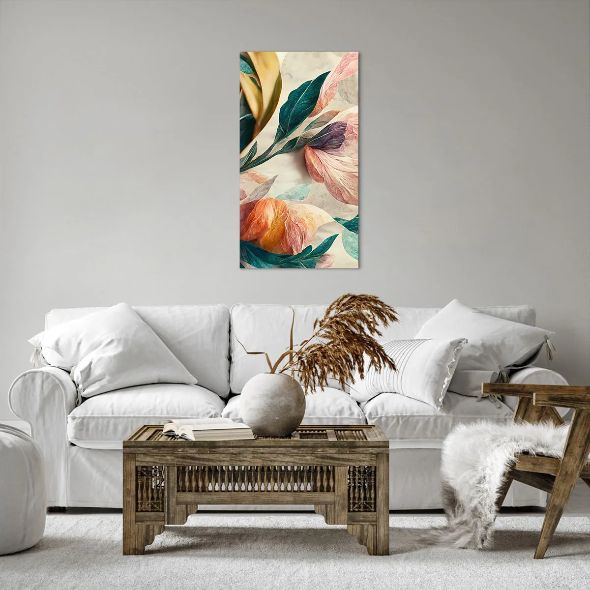 Impression sur toile - Image sur toile - Fleurs des îles du sud - 55x100 cm