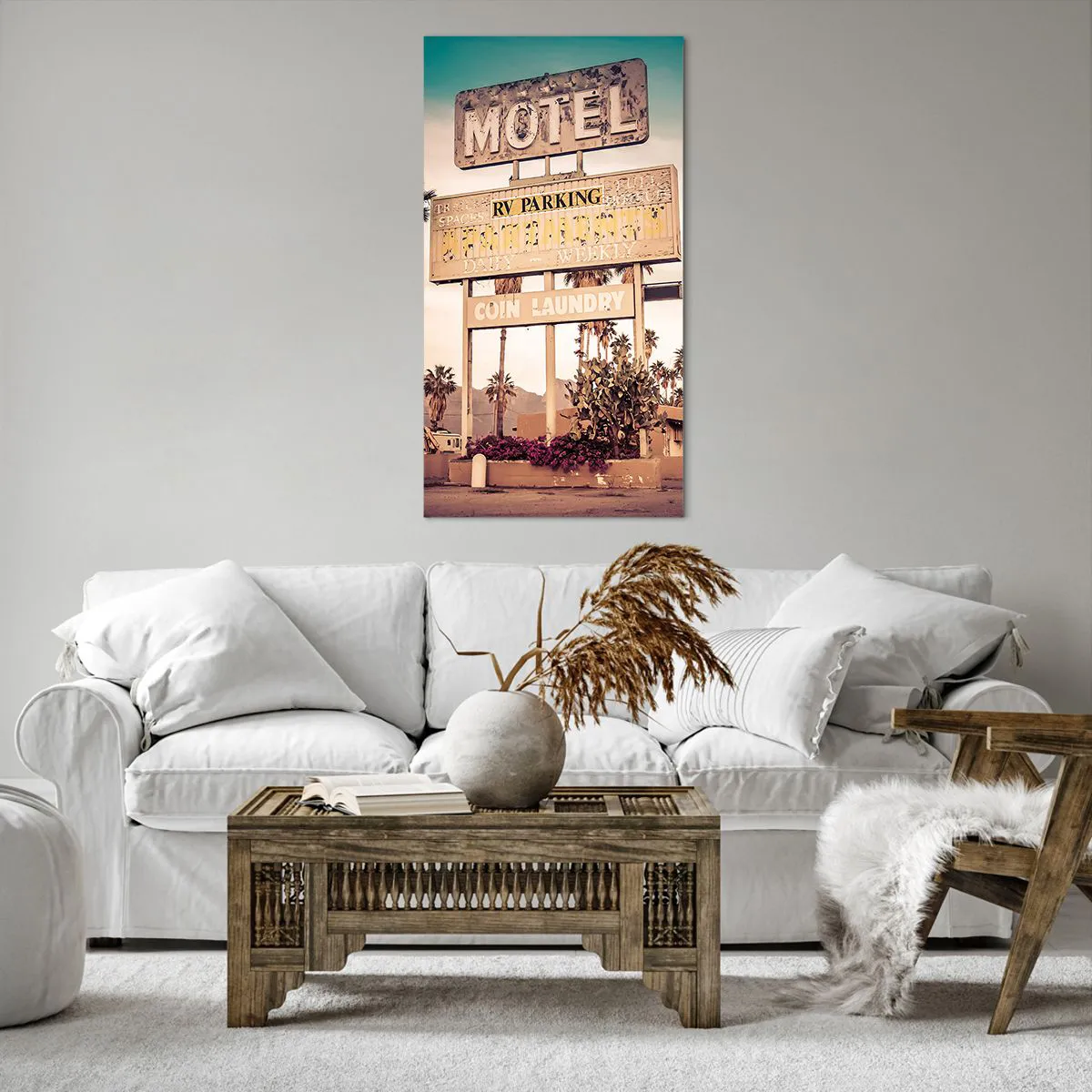 Lærredstryk - Billede på lærred - Her er tiden standset - 65x120 cm