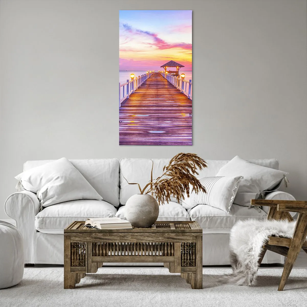 Canvas picture - Lilac and Gold Silence of an Evening - 65x120 cm
