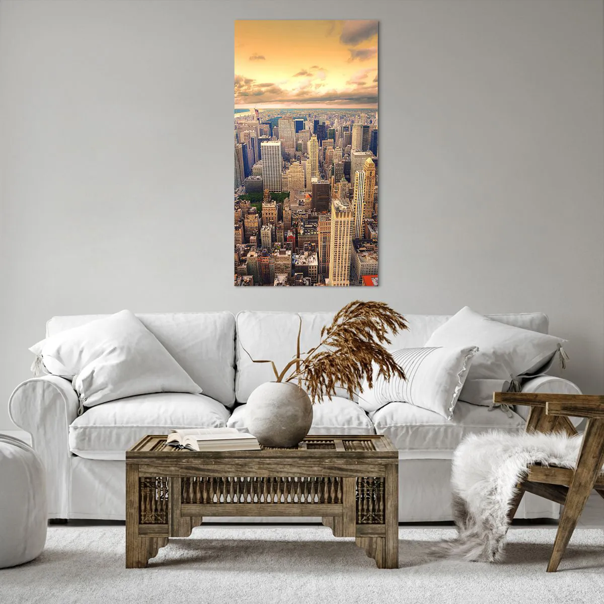 Impression sur toile - Image sur toile - Métropole dorée - 65x120 cm