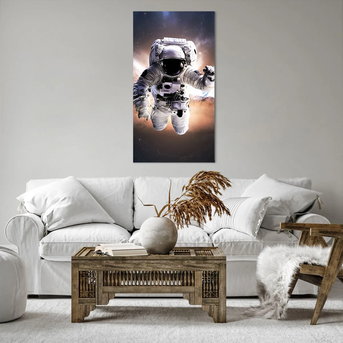 Impression sur toile - Image sur toile - Salutations de l'espace - 65x120 cm