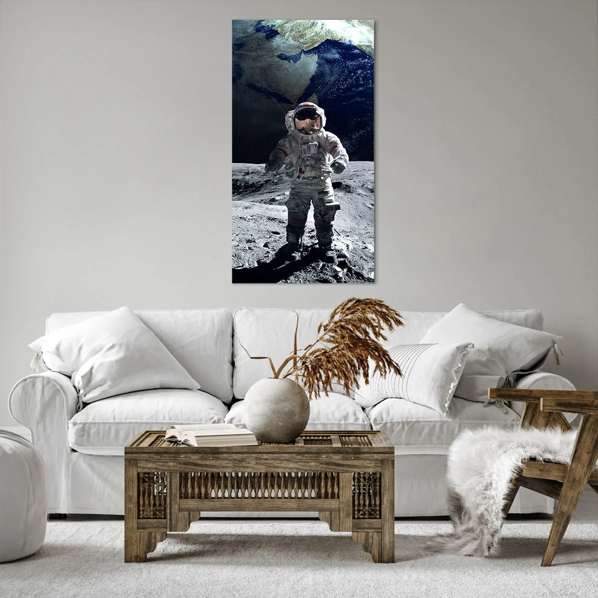 Impression sur toile - Image sur toile - Salutations de la lune - 65x120 cm