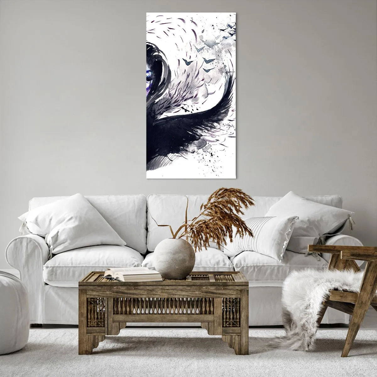 Lærredstryk - Billede på lærred - Dæmonisk og smuk - 65x120 cm