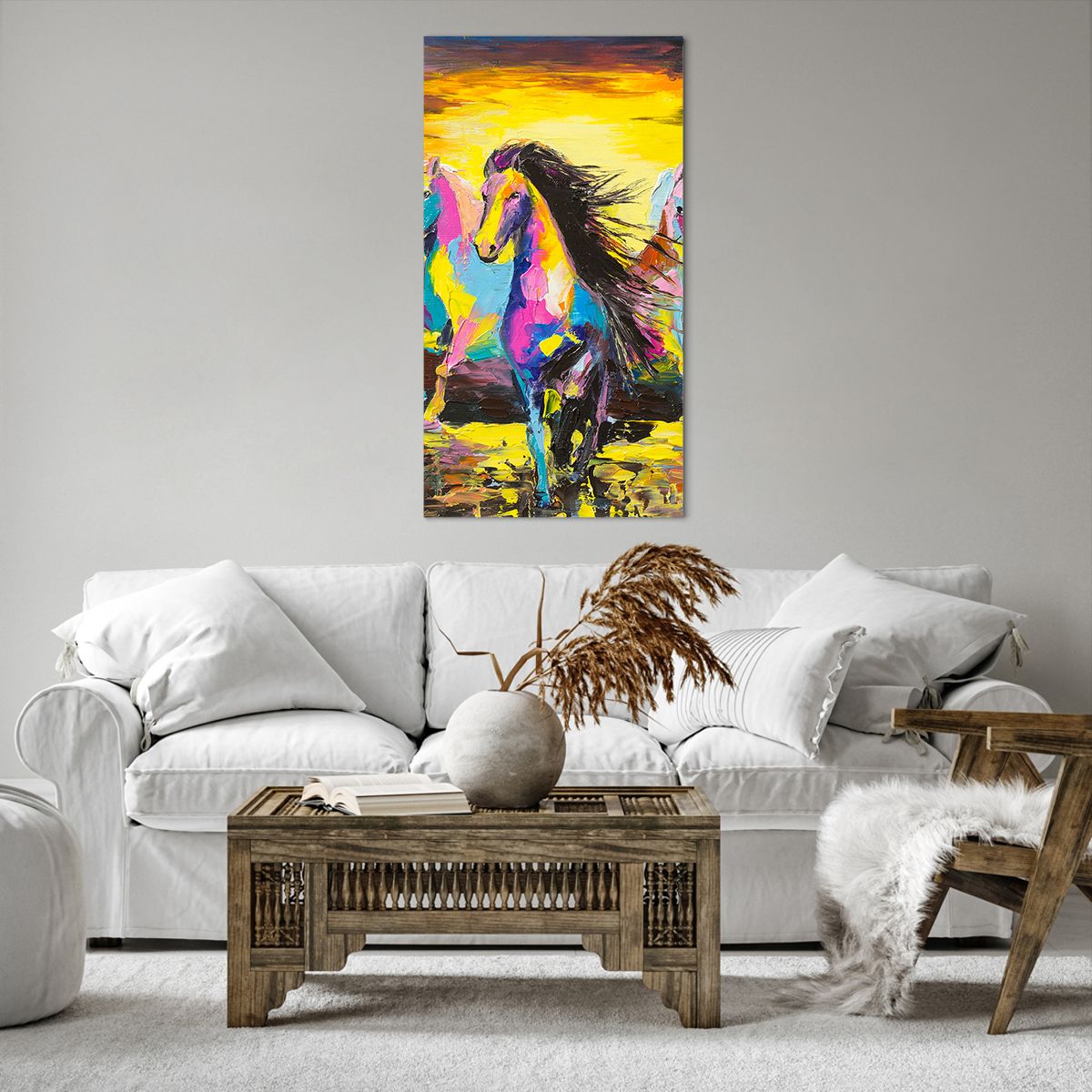 Bild auf Leinwand Tiere, Bild auf Leinwand Die Pferde, Bild auf Leinwand Freiheit, Bild auf Leinwand Kunst, Bild auf Leinwand Abstraktion