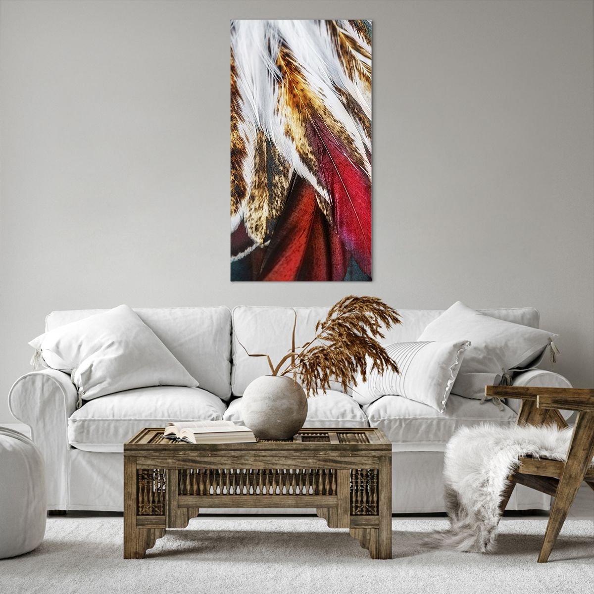 Impression sur toile Abstraction, Impression sur toile Art, Impression sur toile Bohème, Impression sur toile Plumes, Impression sur toile Couleurs Pastels
