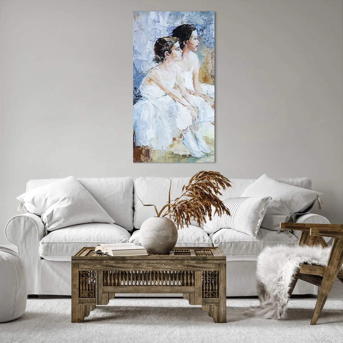 Lærredstryk - Billede på lærred - Hvile for unge svaner - 65x120 cm