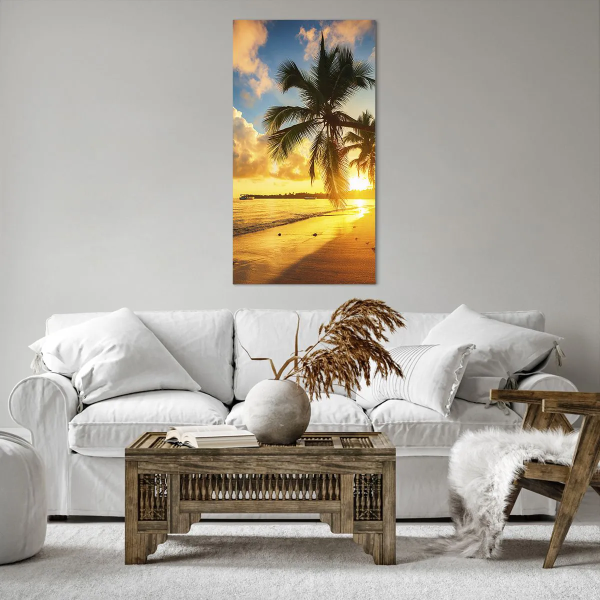 Lærredstryk - Billede på lærred - Caribisk drøm - 65x120 cm