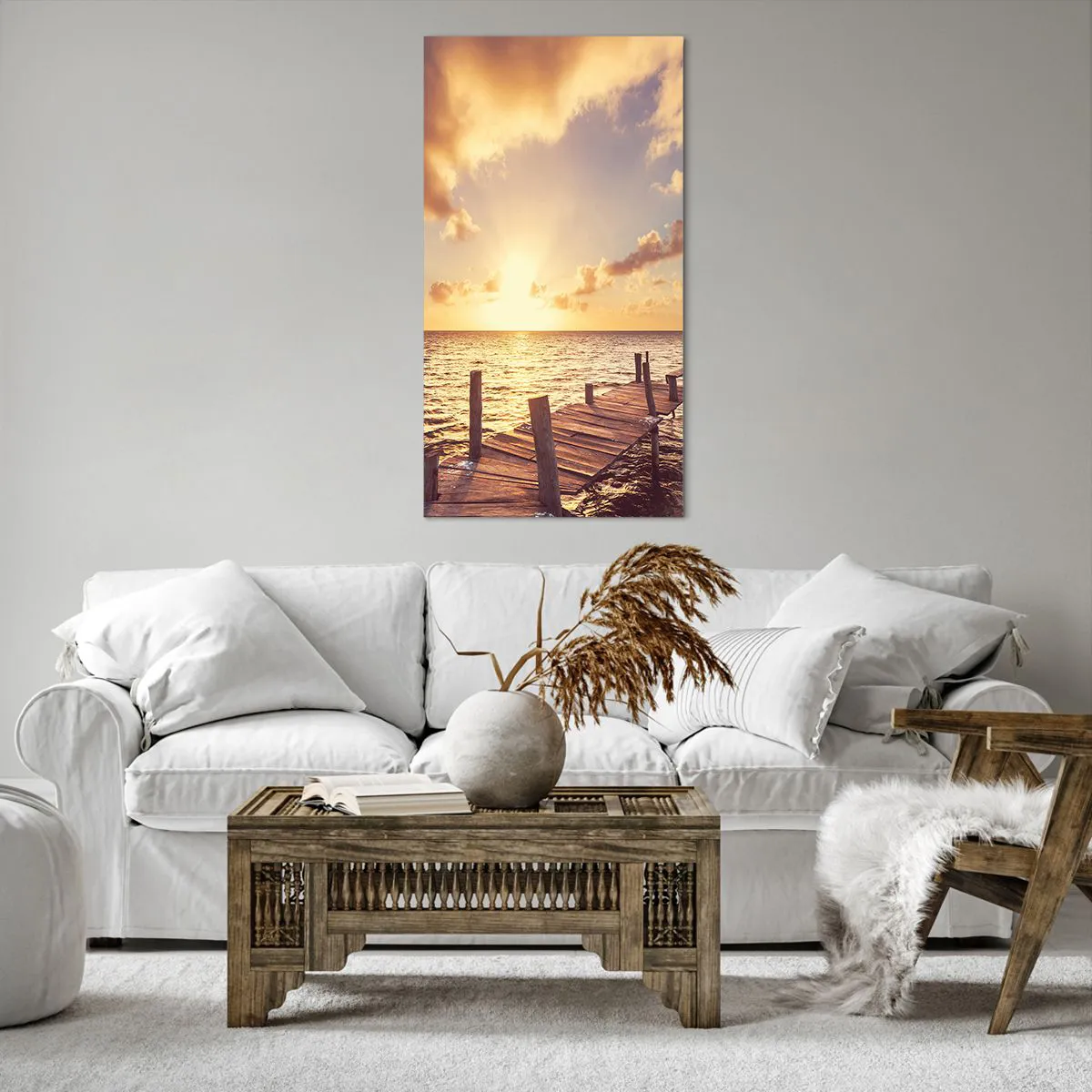 Cuadro sobre lienzo - Impresión de Imagen - Una tierra dorada de dulzura - 65x120 cm