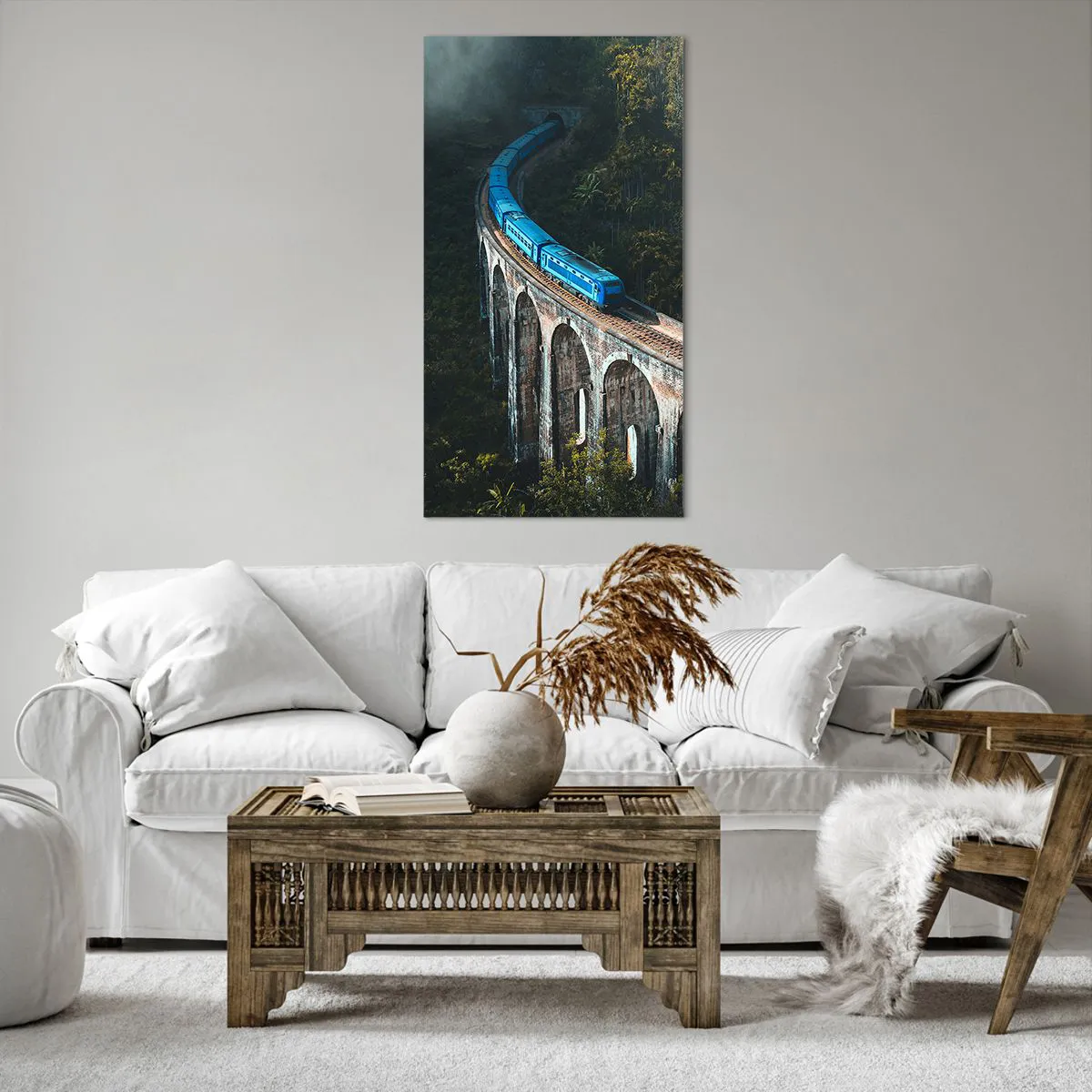 Impression sur toile - Image sur toile - Train nature - 65x120 cm