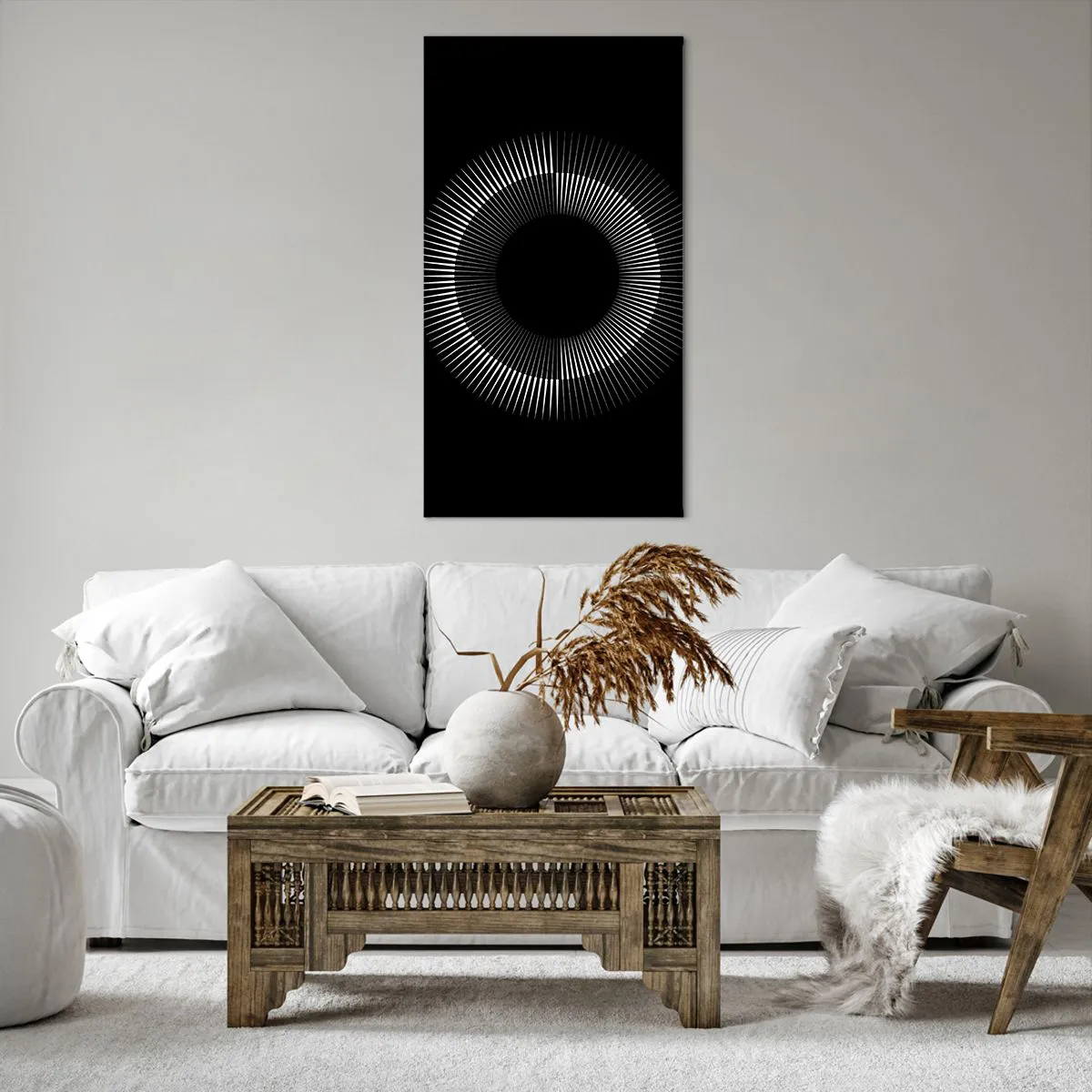Impression sur toile - Image sur toile - Soleil noir - 65x120 cm