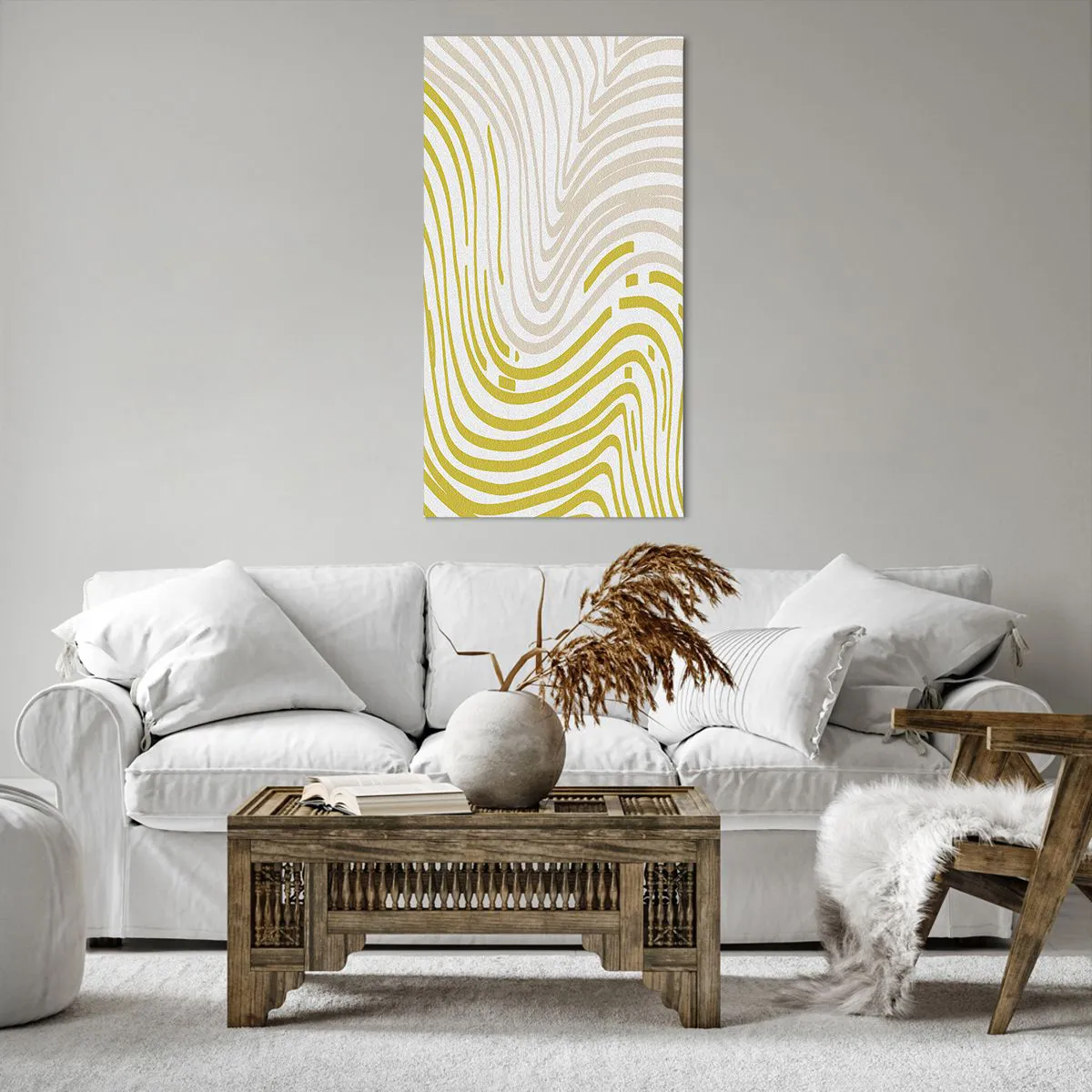 Schilderen op canvas - Een compositie met een zachte buiging - 65x120 cm