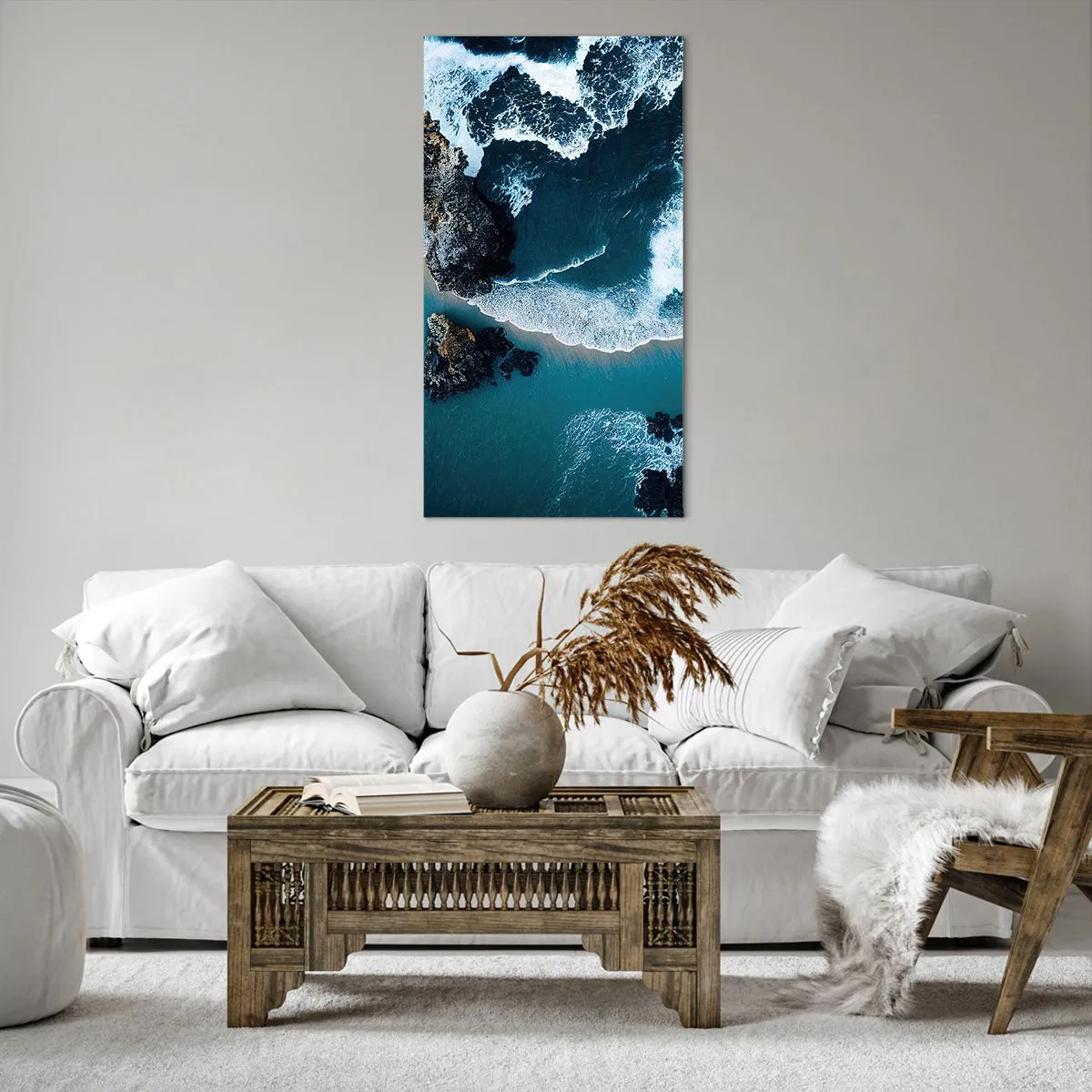 Impression sur toile - Image sur toile - Enveloppé par les vagues - 65x120 cm