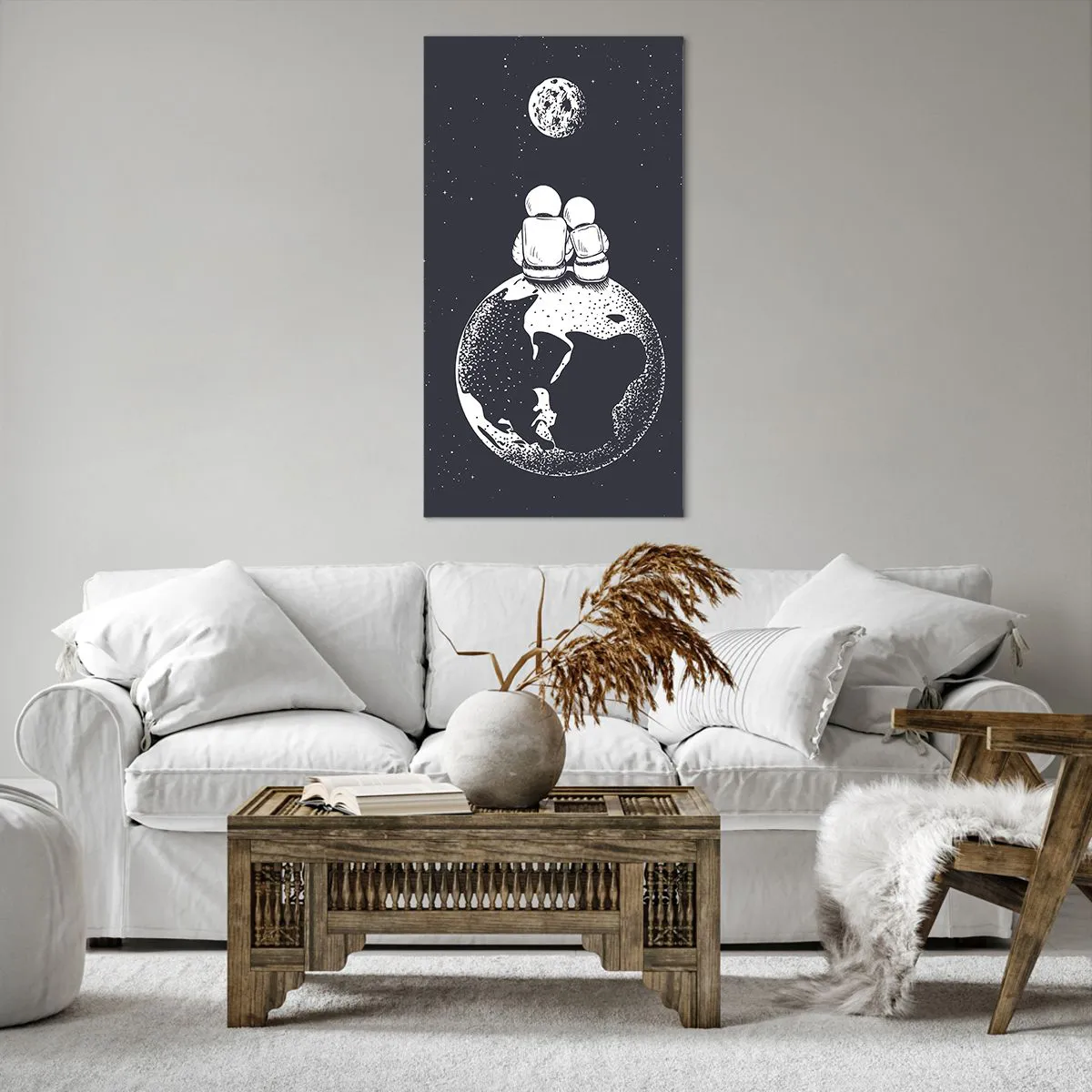 Canvas picture - Cosmic Love Story - 65x120 cm