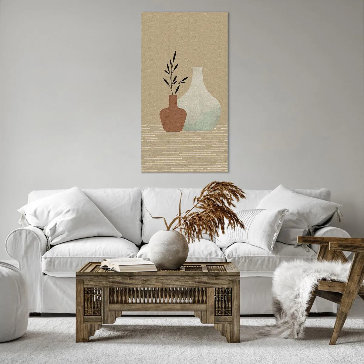 Bild auf Leinwand - Leinwandbild - Vase und ihre Idee - 65x120 cm