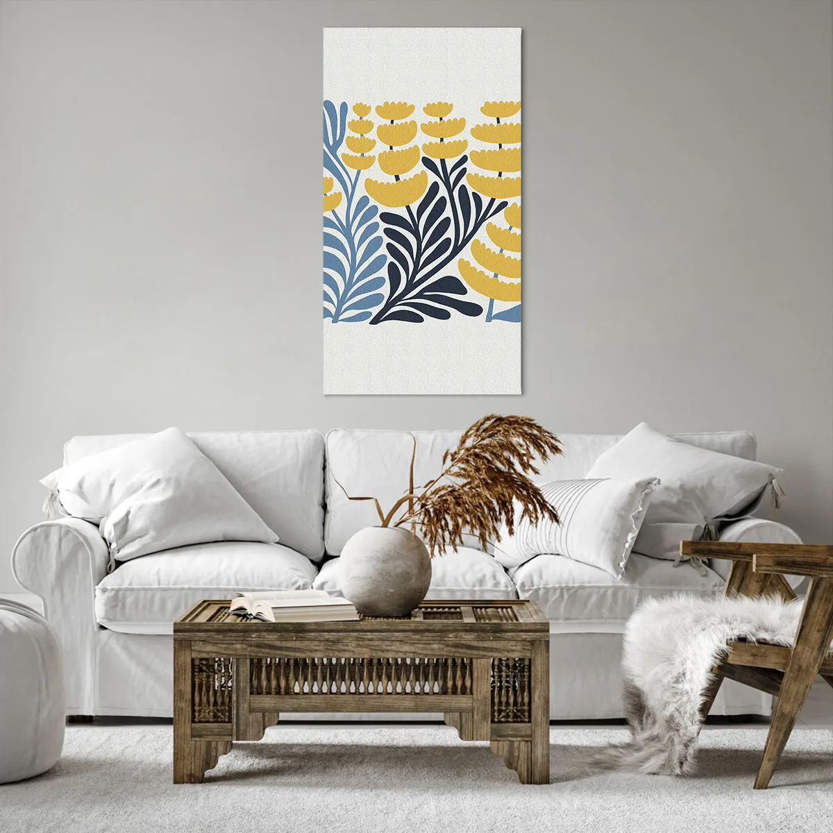 Lærredstryk - Billede på lærred - Solrig seng - 65x120 cm