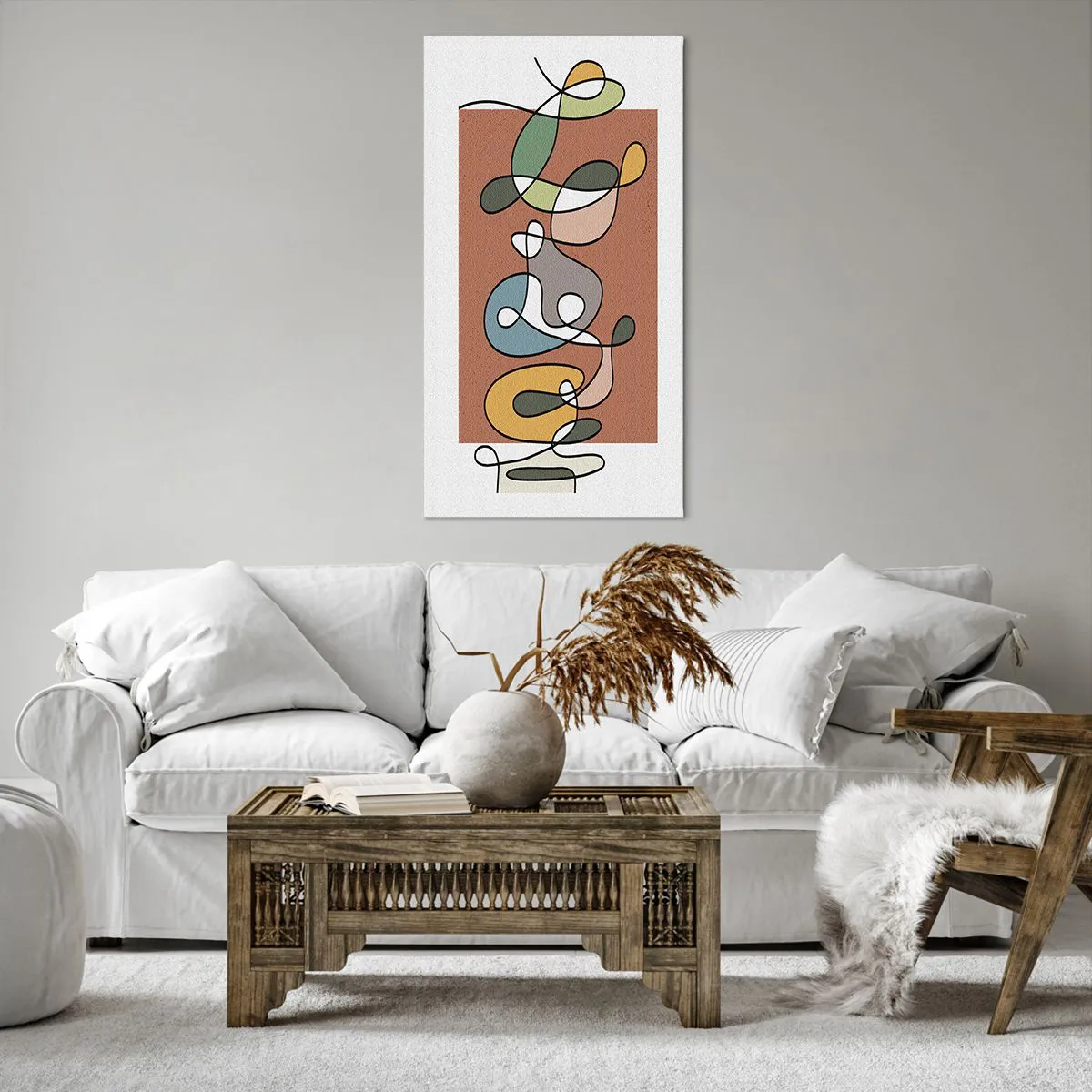 Impression sur toile - Image sur toile - Abstraction : danse colorée - 65x120 cm