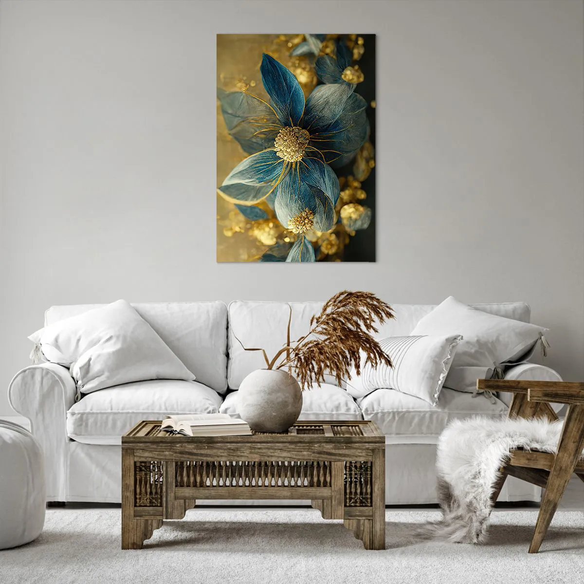 Quadro em tela - Florescer com ouro - 70x100 cm