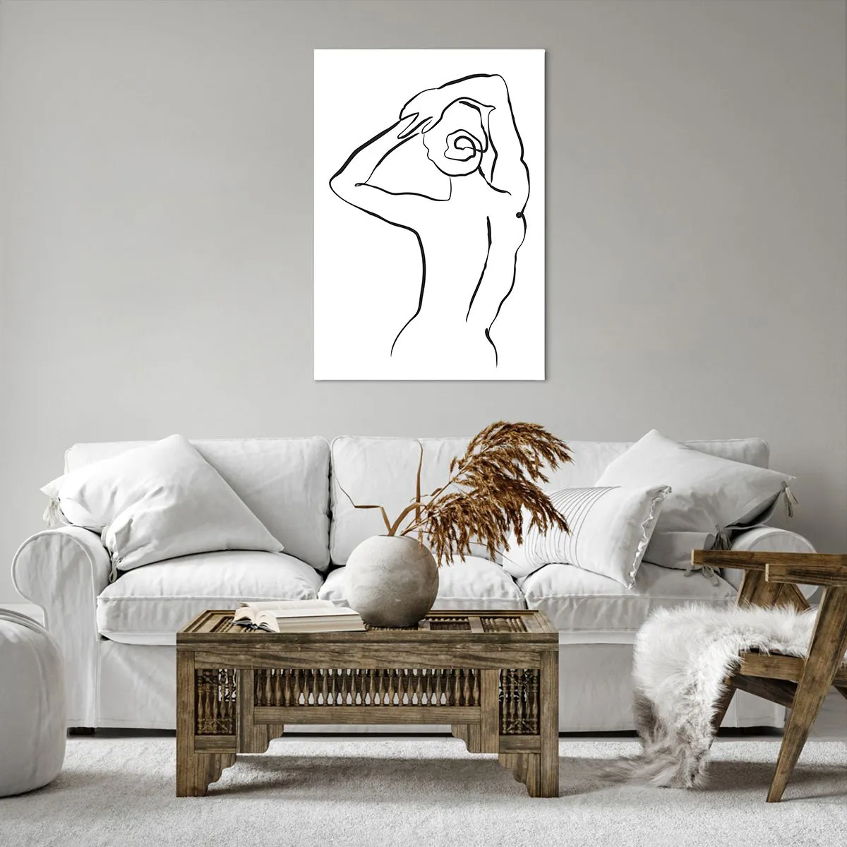 Lærredstryk - Billede på lærred - Handling om morgenen - 70x100 cm