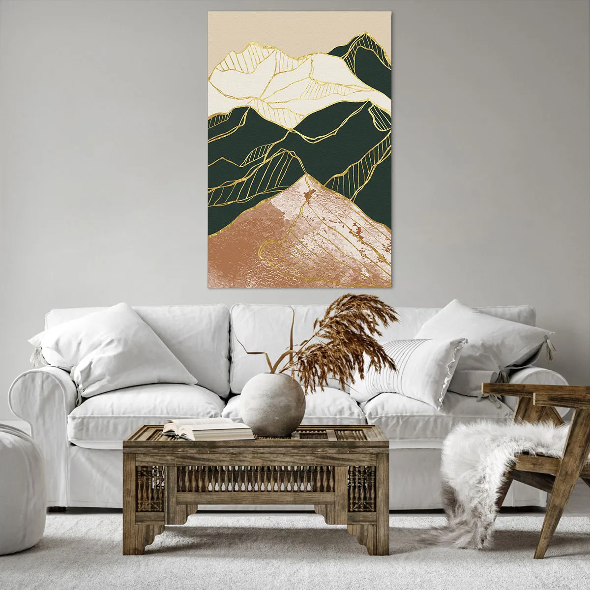 Impression sur toile - Image sur toile - Sommets dorés - 80x120 cm