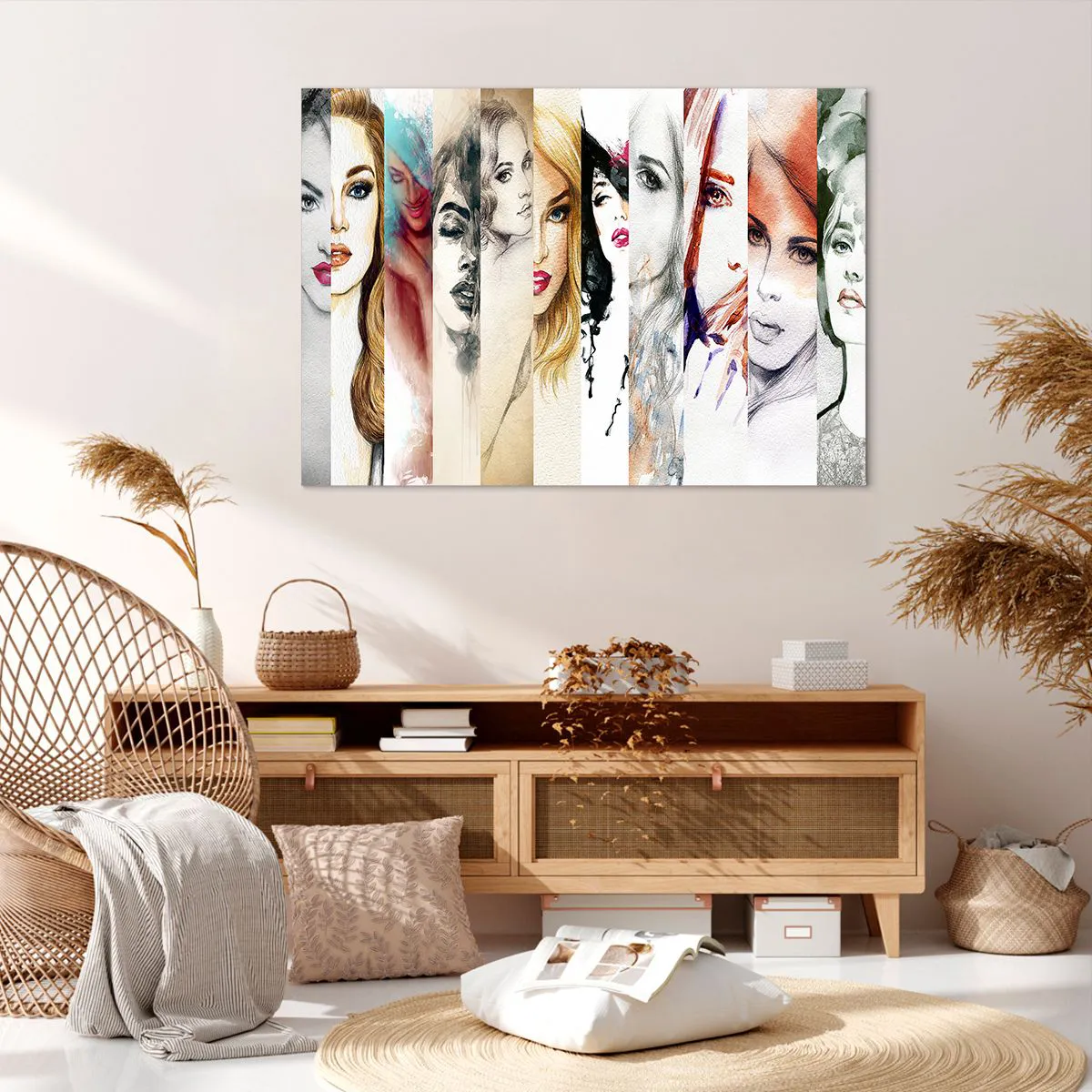 Obraz na płótnie - Kolekcja portretów kobiet w różnych artystycznych stylach - 100x70cm - I zawsze to TY - Nowoczesna dekoracja ścienna do salonu, kuchni i sypialni ARTTOR