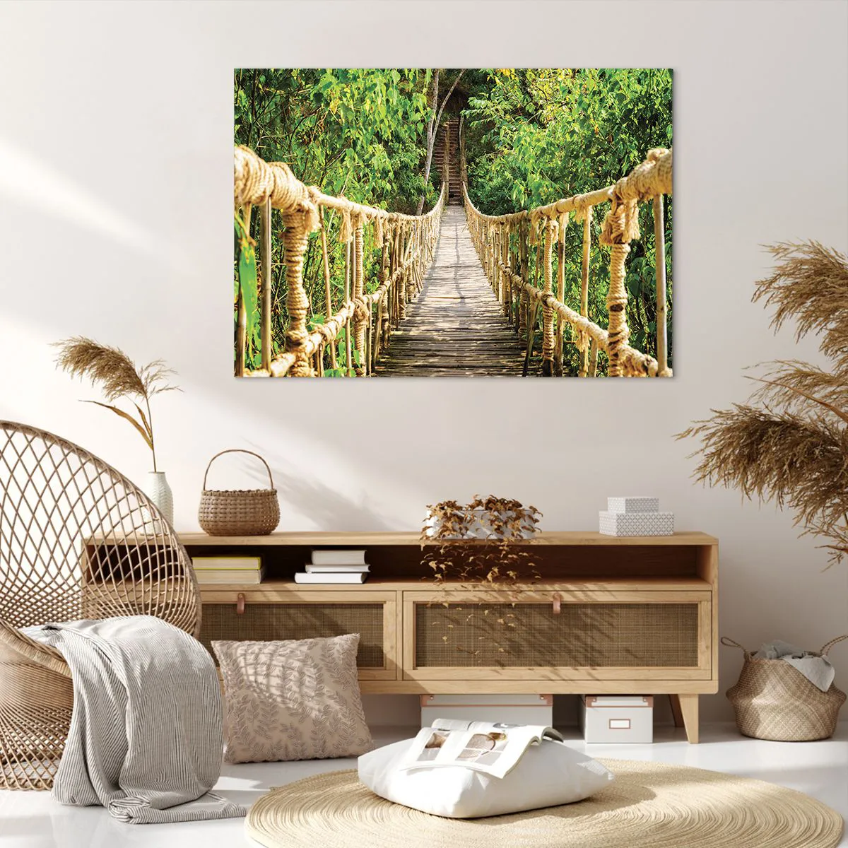 Tablou pe pânză - Suspendat în verde - 100x70 cm