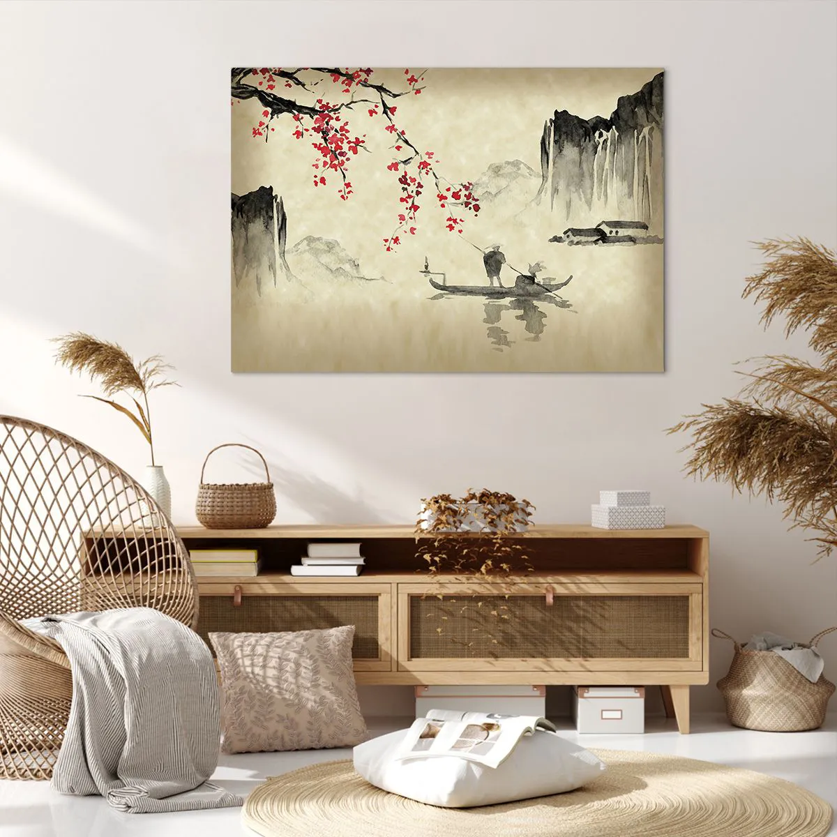 Vászonkép - A virágzó meggyfák országában - 100x70 cm