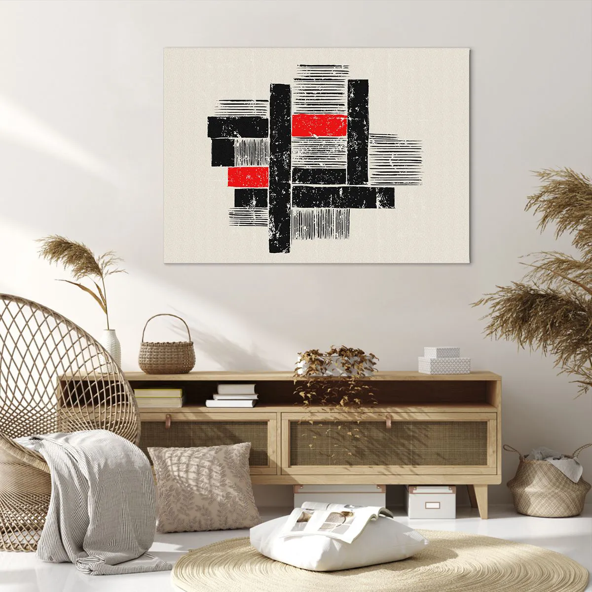 Vászonkép - Vörös és fekete - 100x70 cm