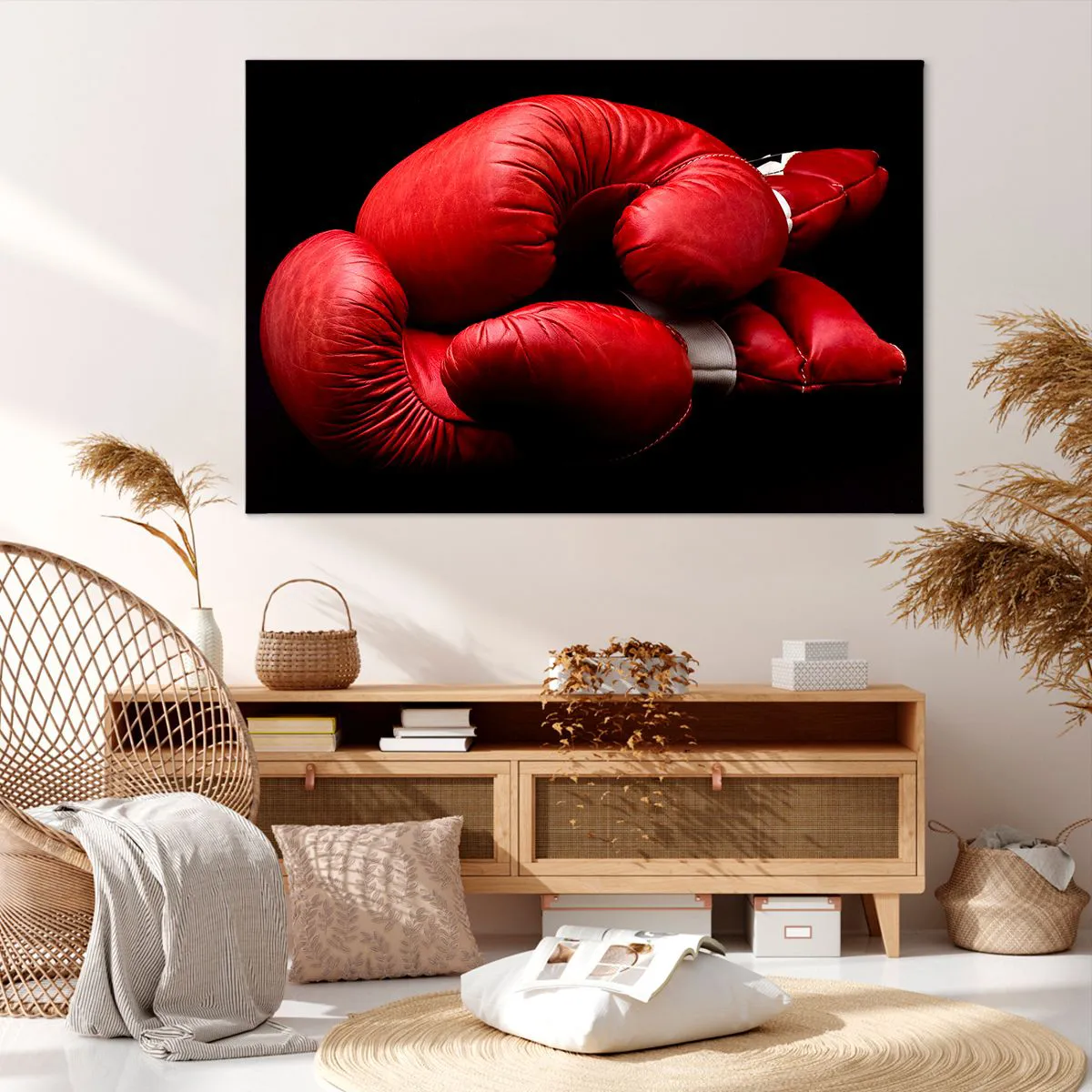 Lærredstryk - Billede på lærred - Kampens spænding bag os - 120x80 cm