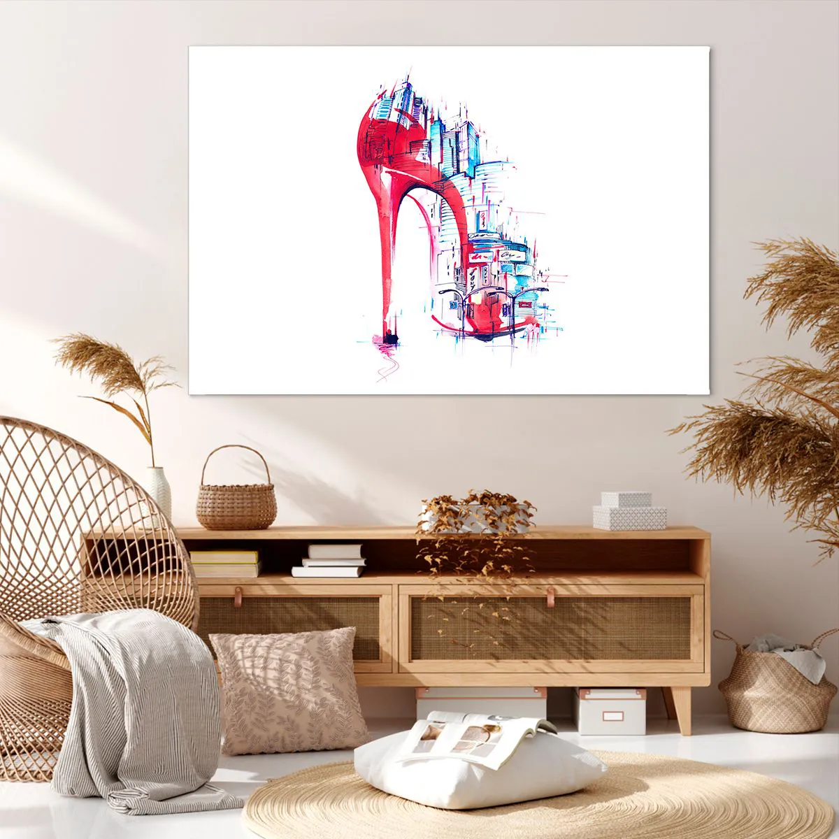 Lærredstryk - Billede på lærred - Elegant kvinde fra storbyen - 120x80 cm