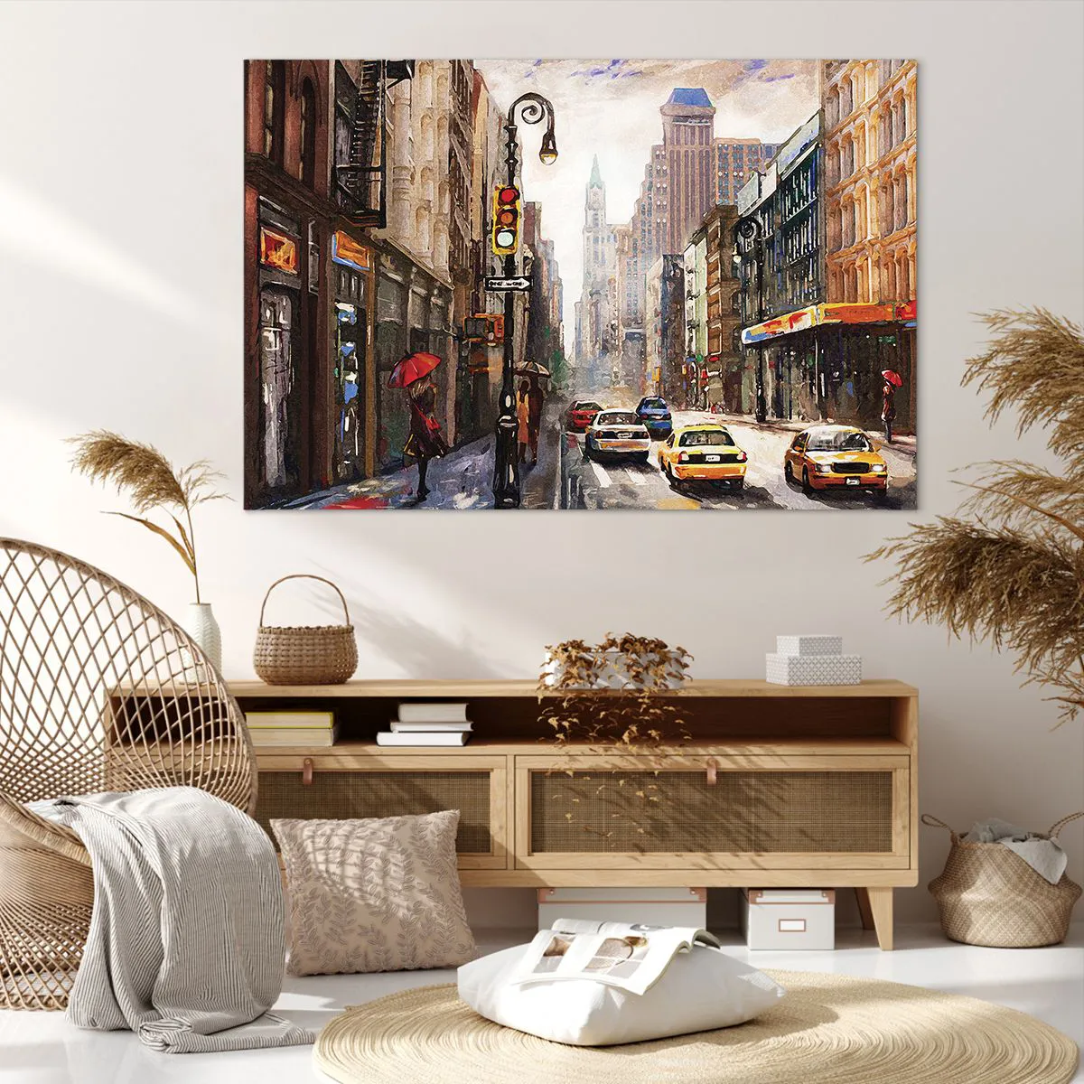 Canvas picture - New York - Colourful in Rain - 120x80 cm