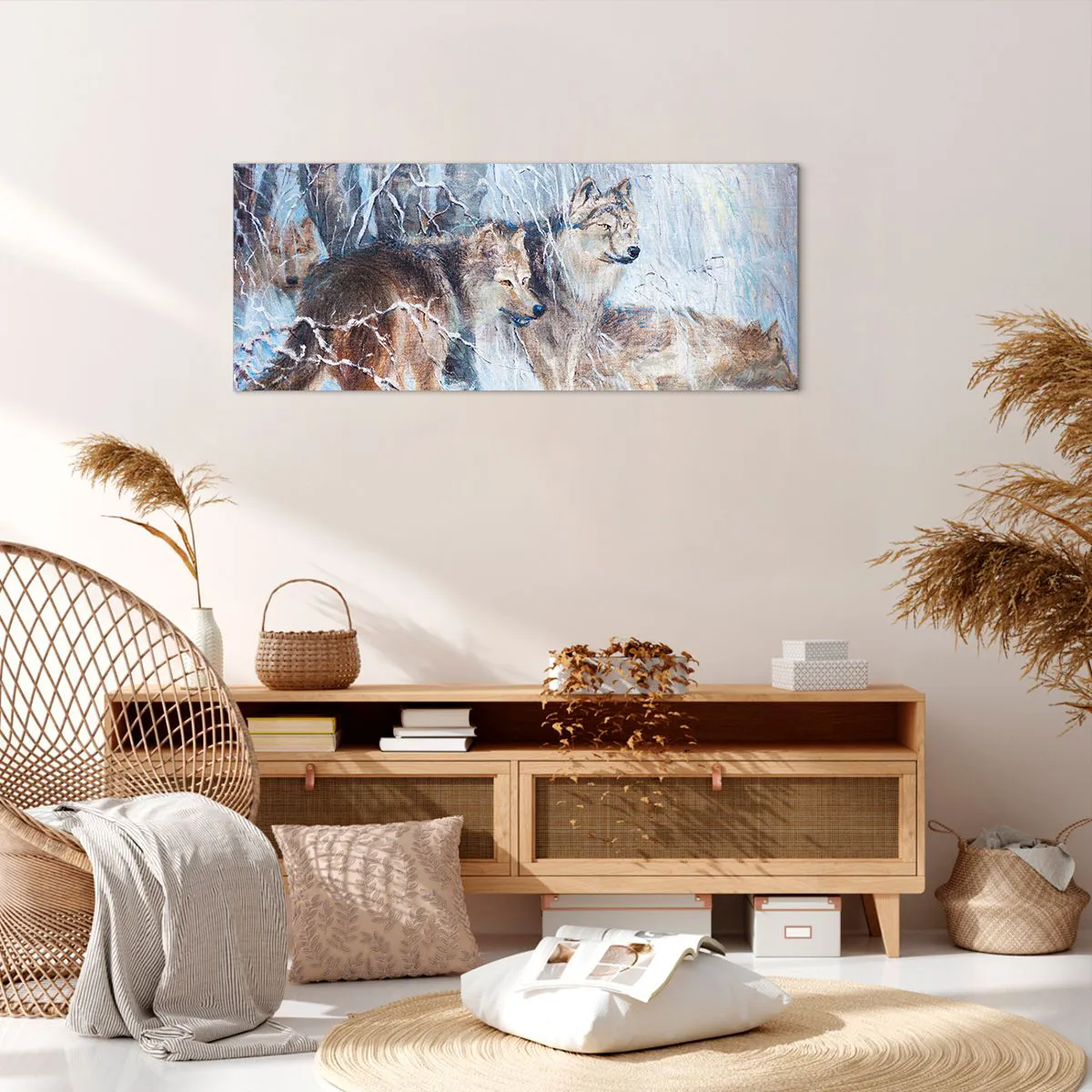 Impression sur toile - Image sur toile - Attention! Ca arrive ... - 100x40 cm