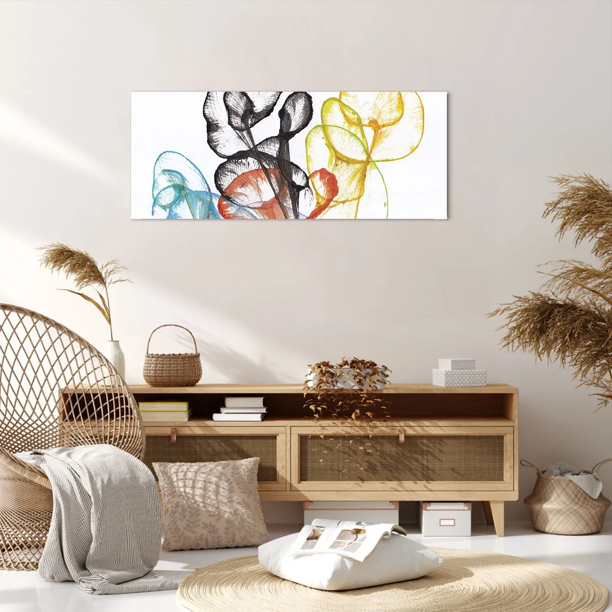 Impression sur toile - Image sur toile - Fleurs avec une âme - 100x40 cm