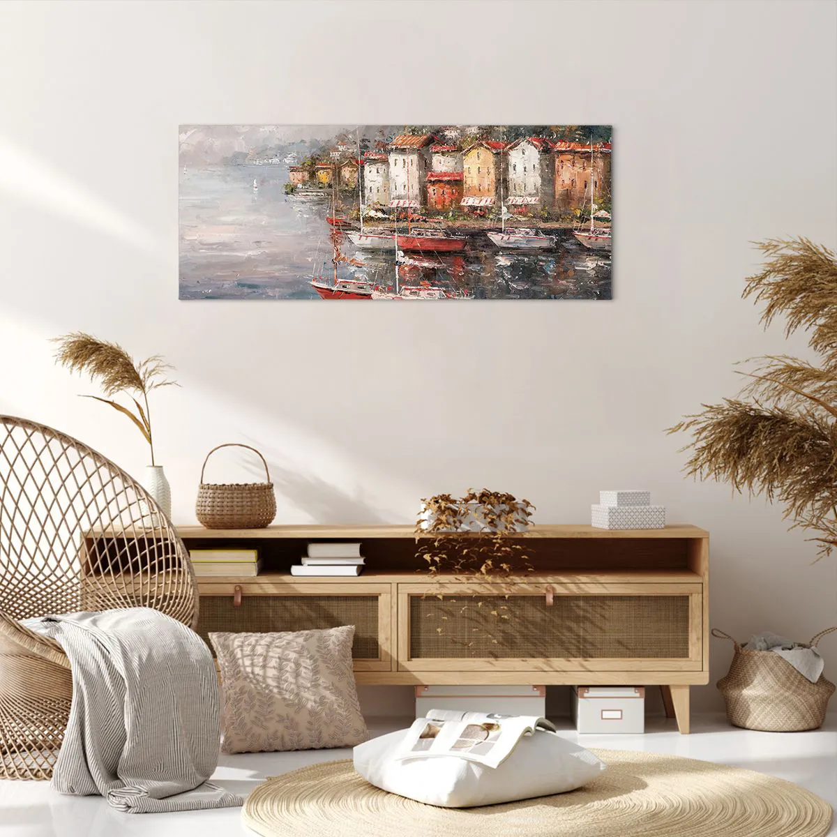 Bild auf Leinwand - Leinwandbild - Romantische Oase - 100x40 cm