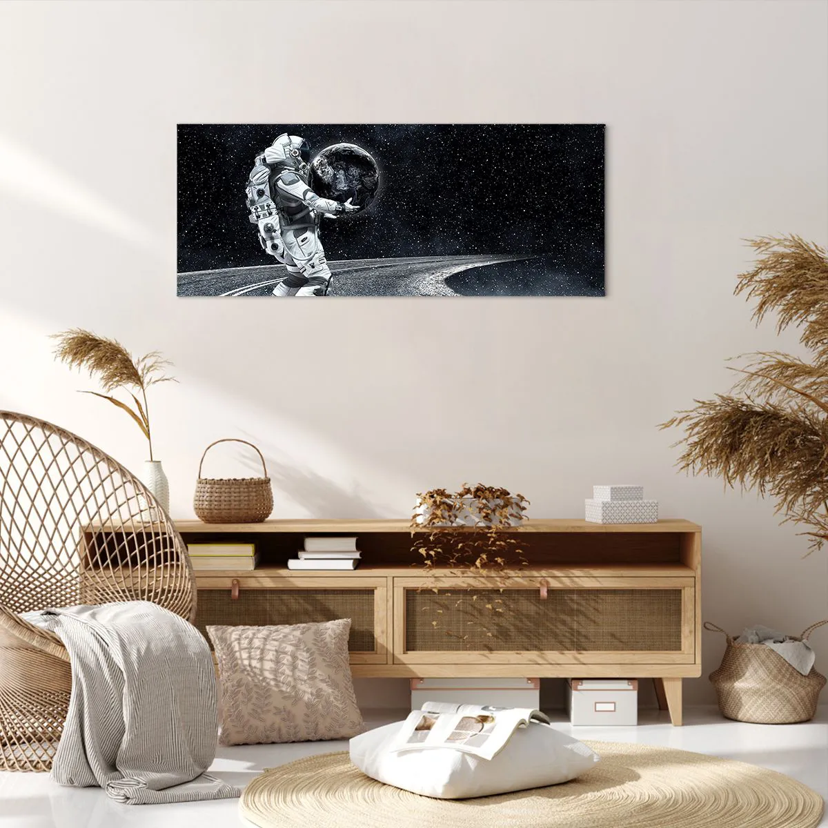 Cuadro sobre lienzo - Impresión de Imagen - En la Vía Láctea - 100x40 cm