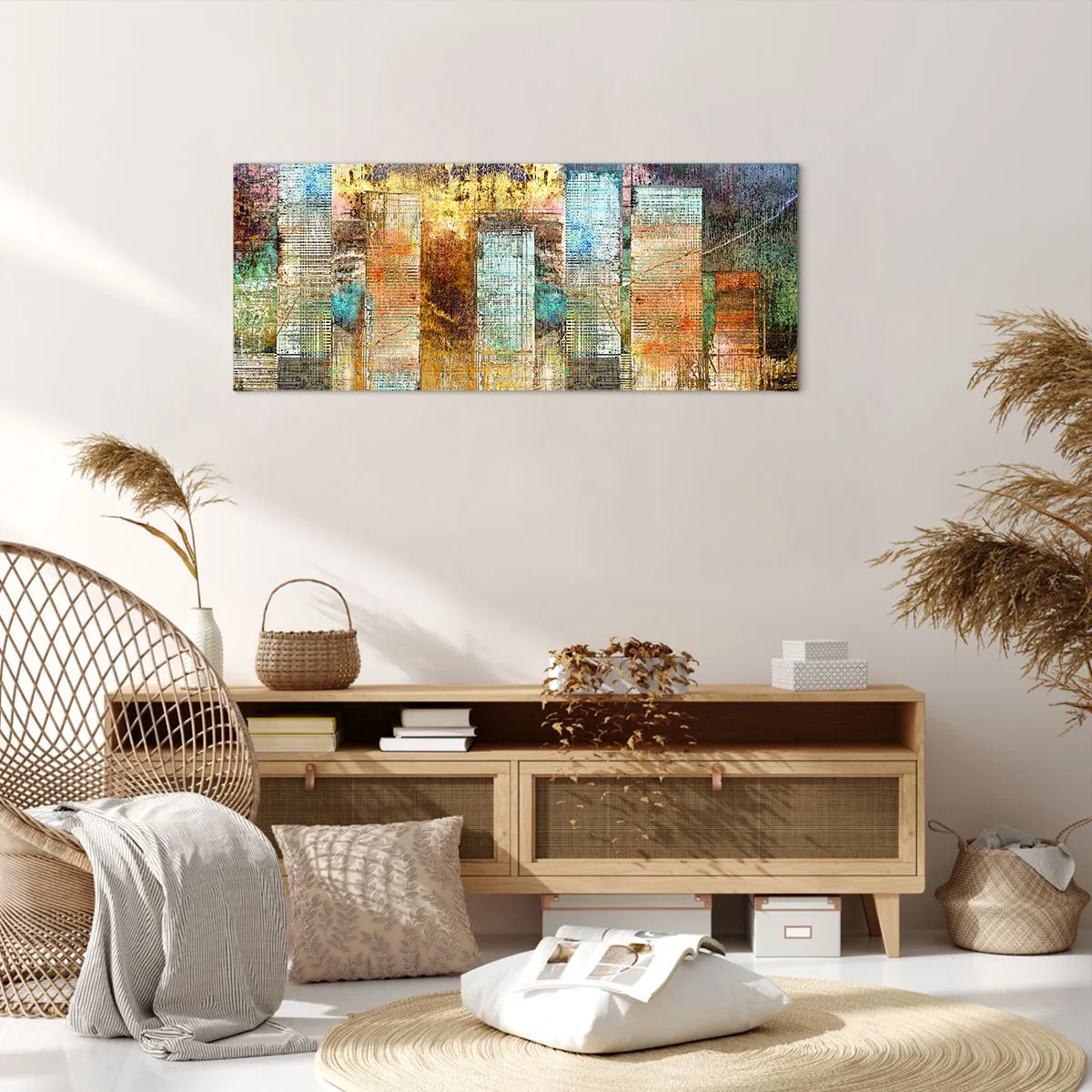 Impression sur toile - Image sur toile - Une métropole ensoleillée - 100x40 cm