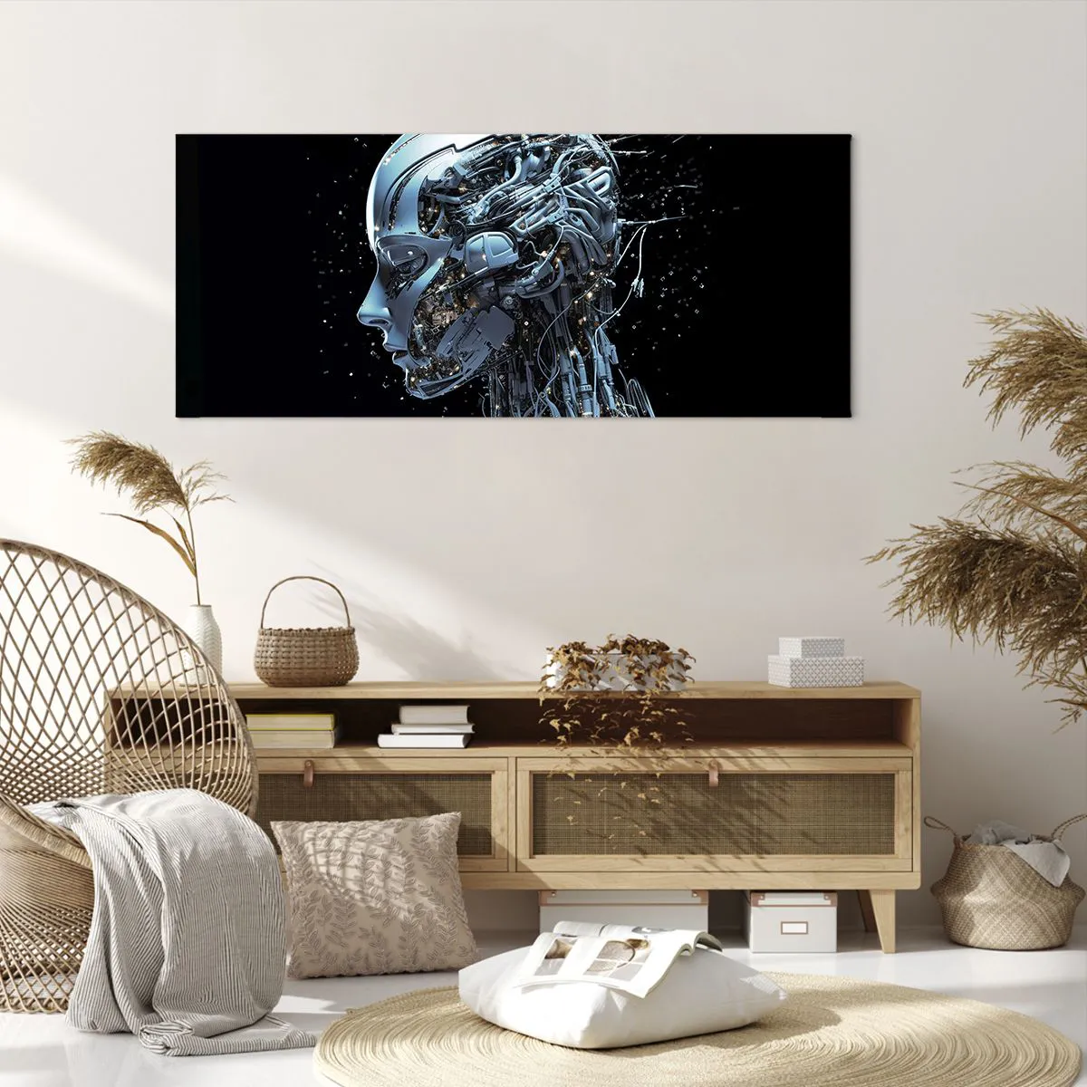 Vászonkép - A technológia egy nő - 120x50 cm