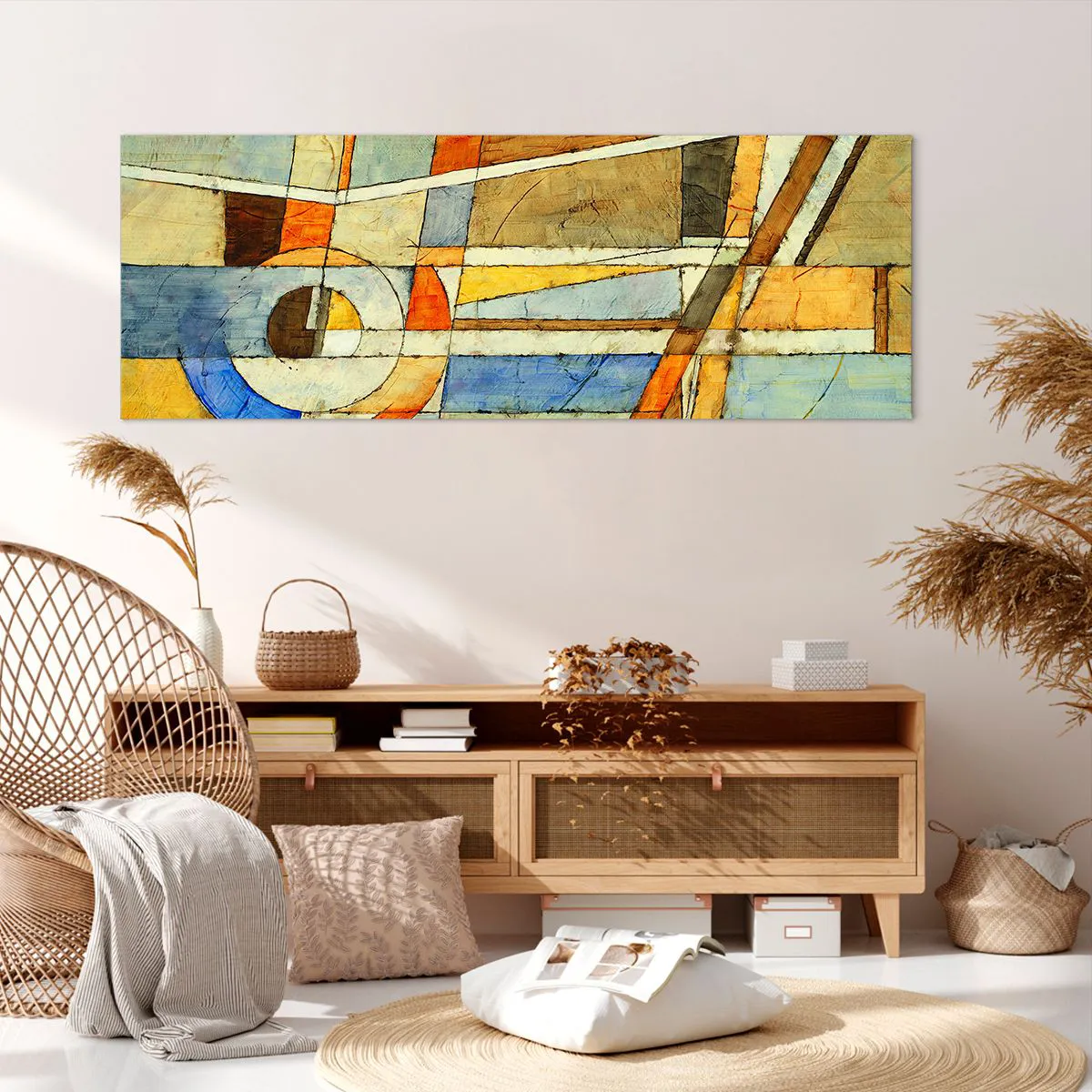 Tablou pe pânză - Cubismul în construcție - 140x50 cm