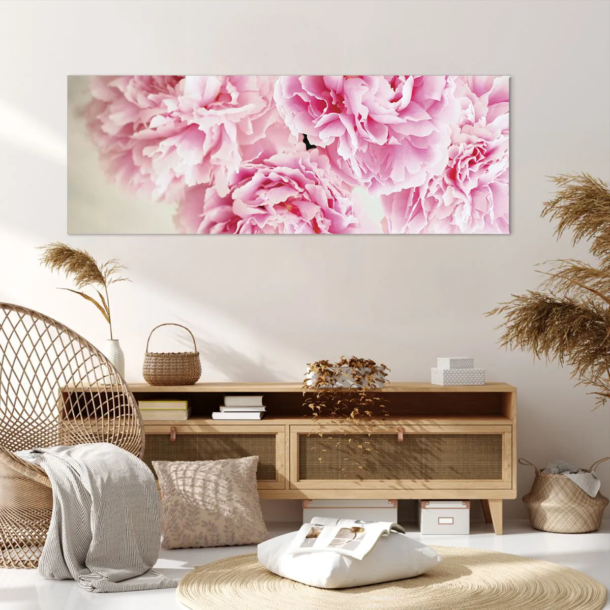 Lærredstryk - Billede på lærred - I lyserød glamour - 140x50 cm