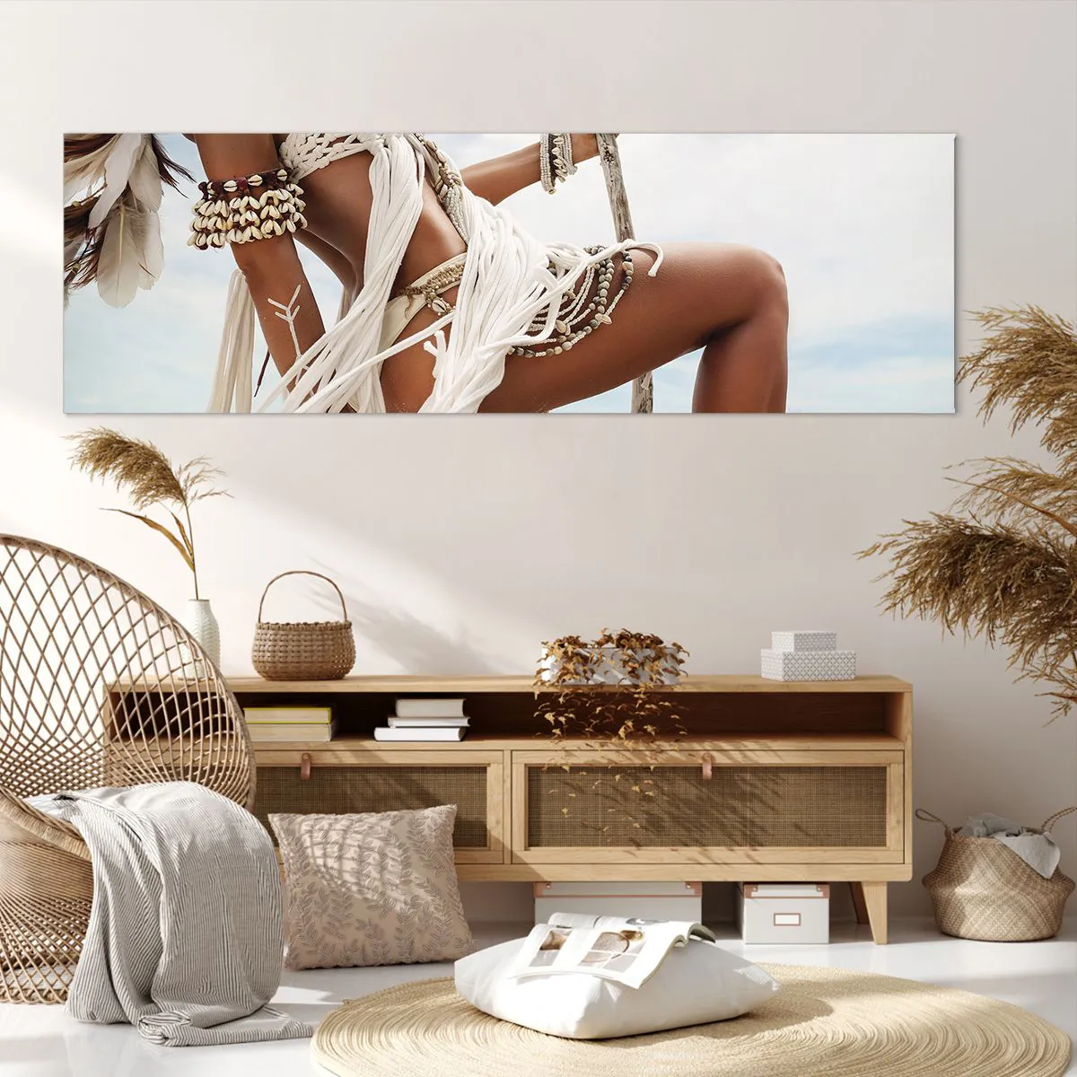 Lærredstryk - Billede på lærred - Præstinde af solen - 160x50 cm