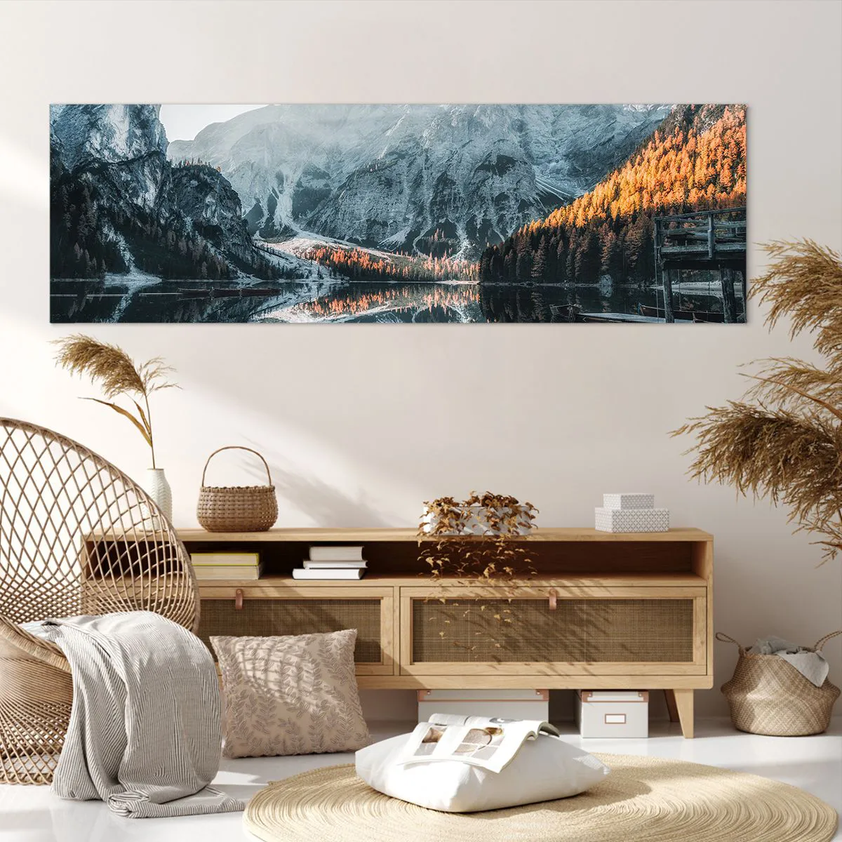 Vászonkép - Tükrös táj - 160x50 cm